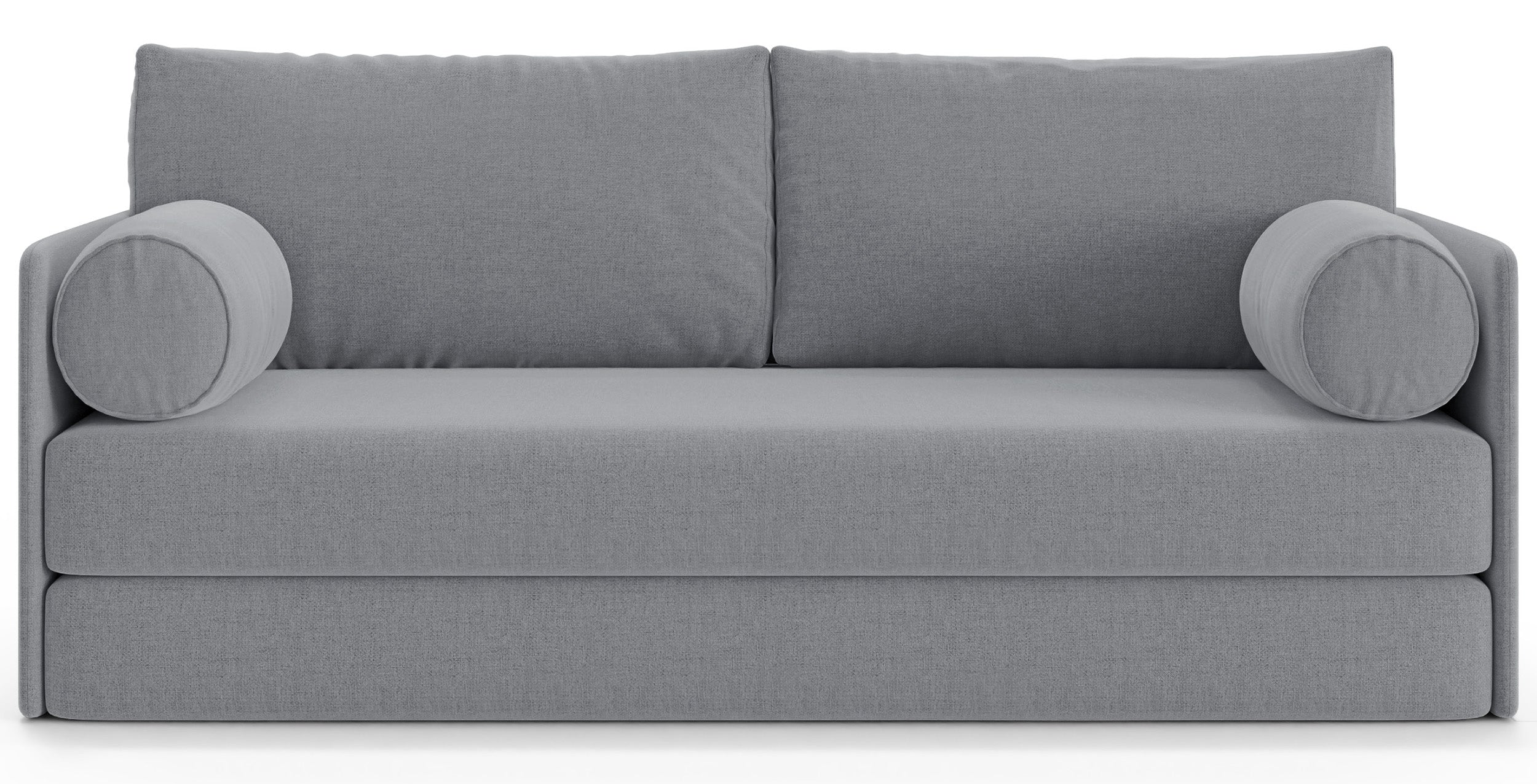 Dreisitziges, ausklappbares Sofa Estano in grauem Flechtmaterial