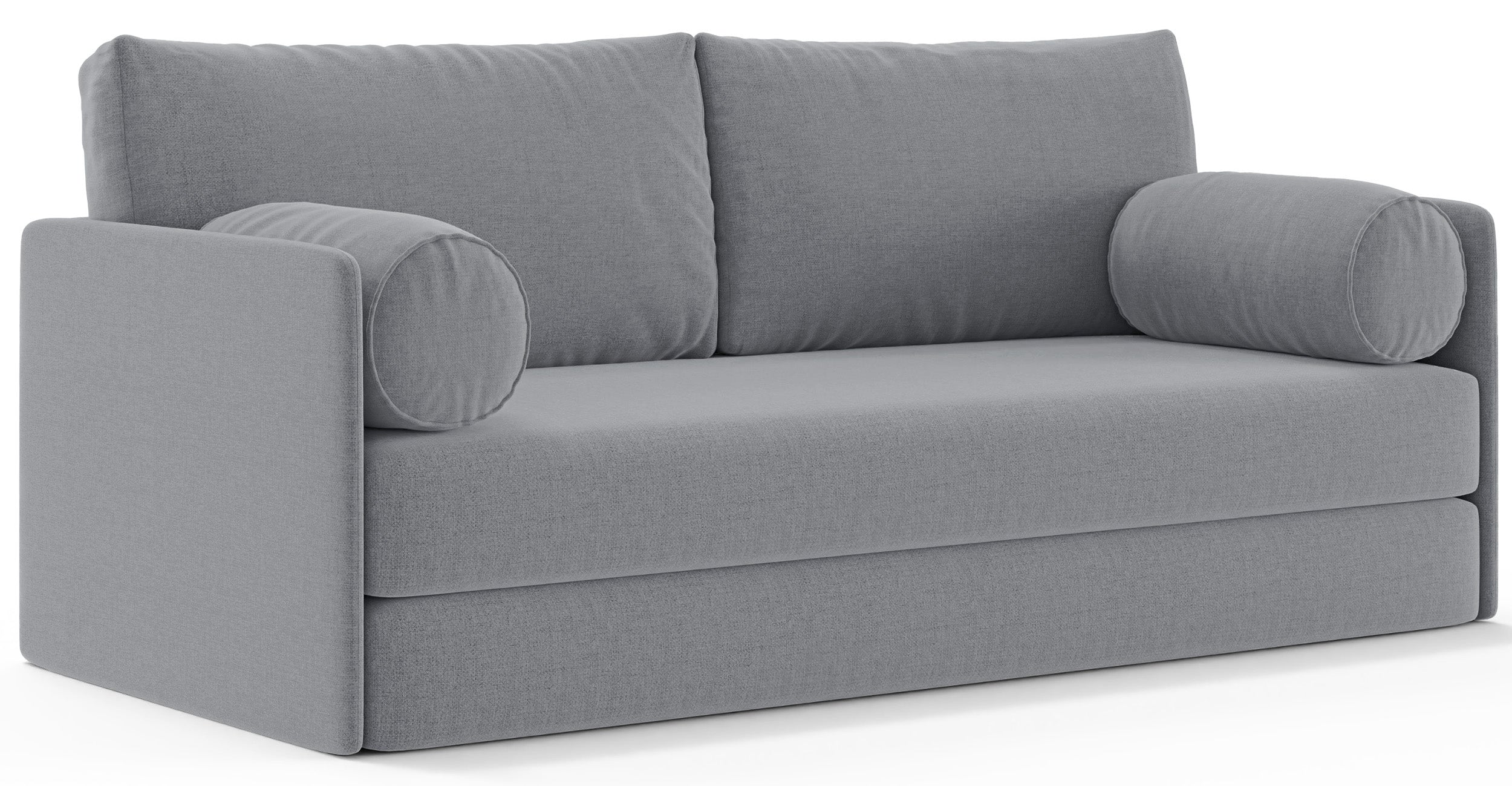 Dreisitziges, ausklappbares Sofa Estano in grauem Flechtmaterial