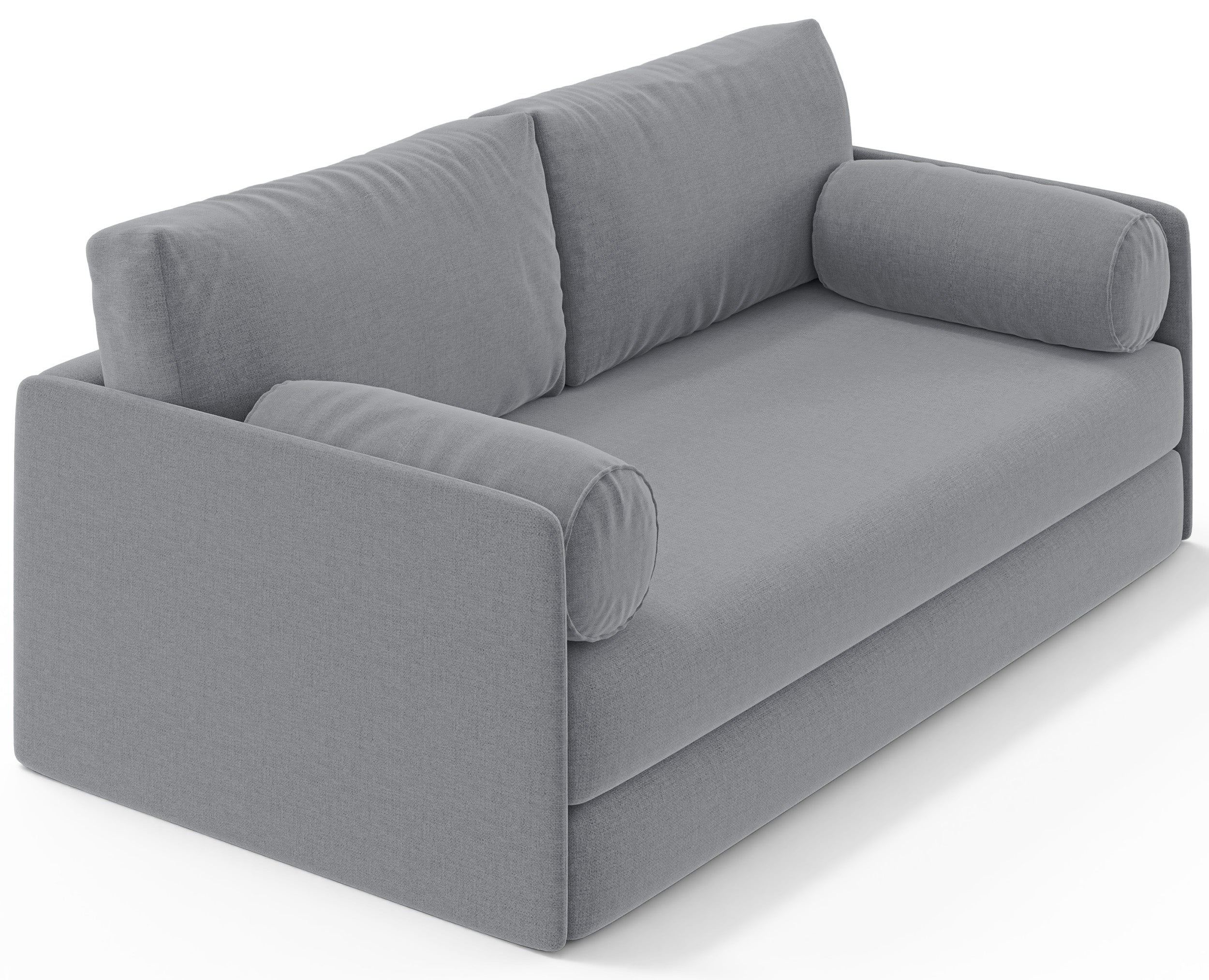 Dreisitziges, ausklappbares Sofa Estano in grauem Flechtmaterial