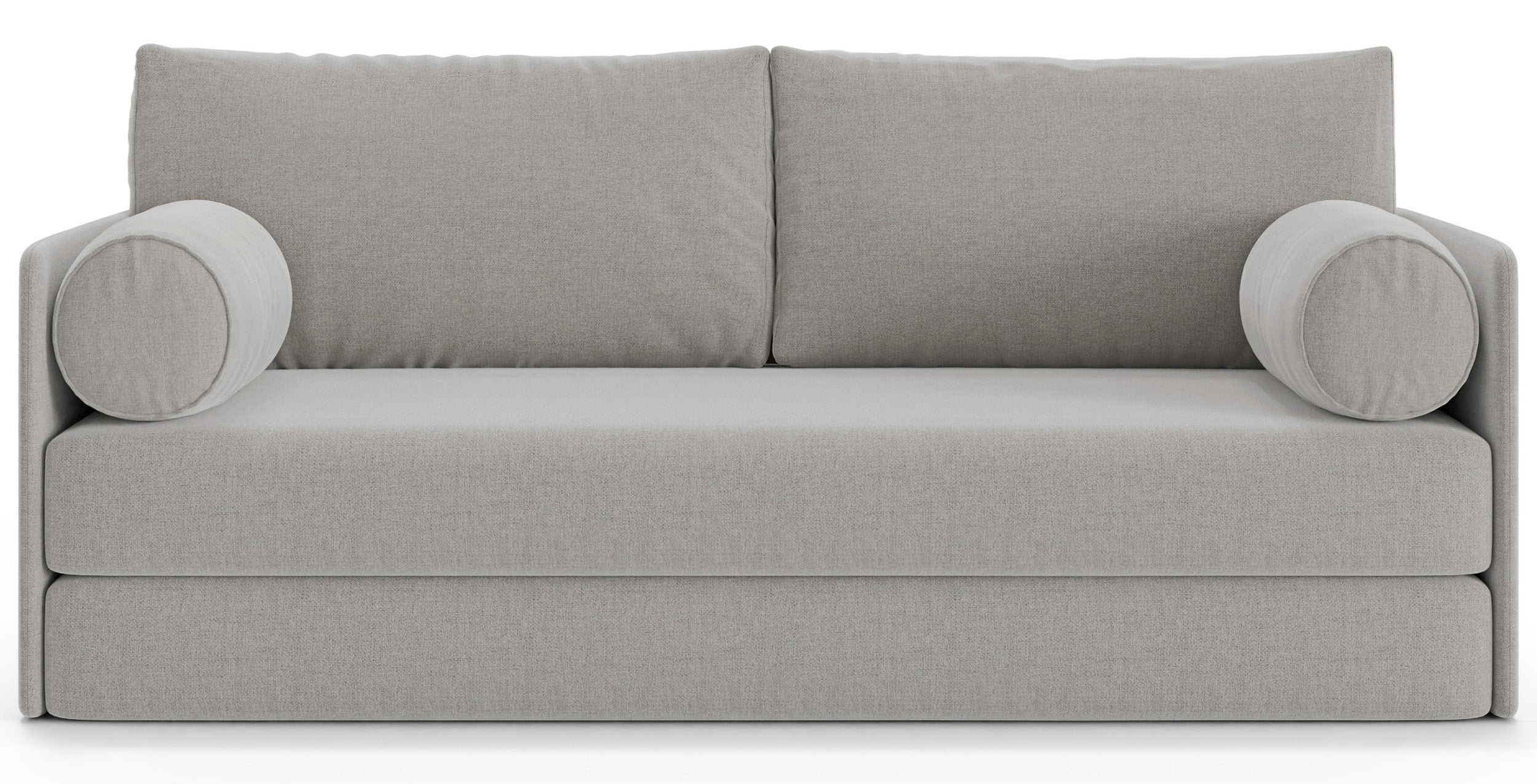 Dreisitziges ausklappbares Sofa Estano in grau-beigem Flechtmuster