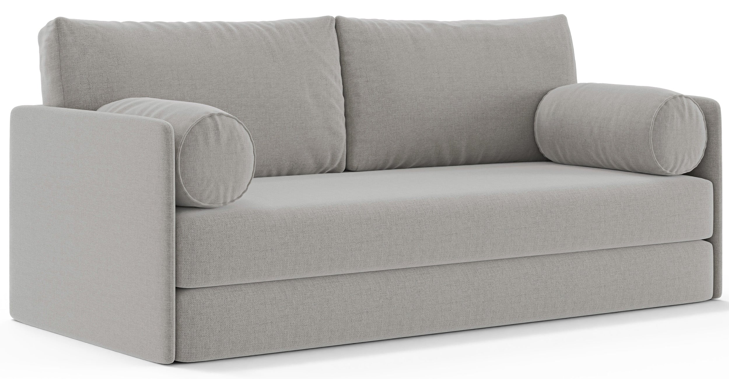 Dreisitziges ausklappbares Sofa Estano in grau-beigem Flechtmuster