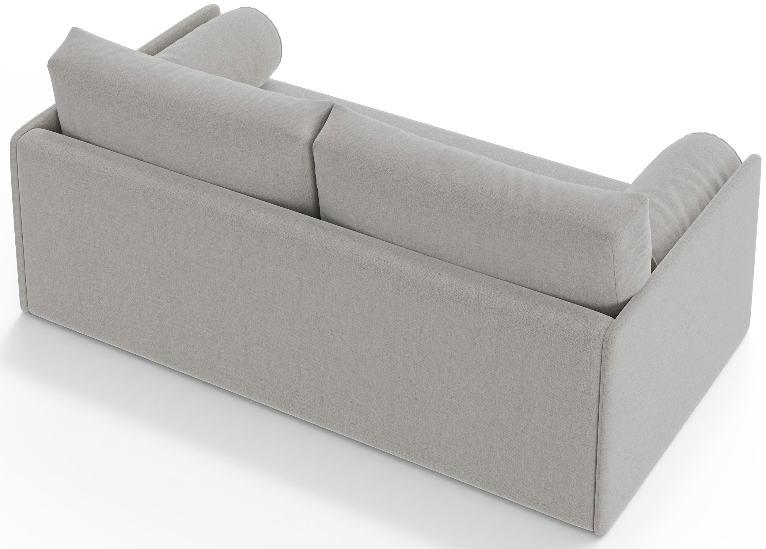 Dreisitziges ausklappbares Sofa Estano in grau-beigem Flechtmuster