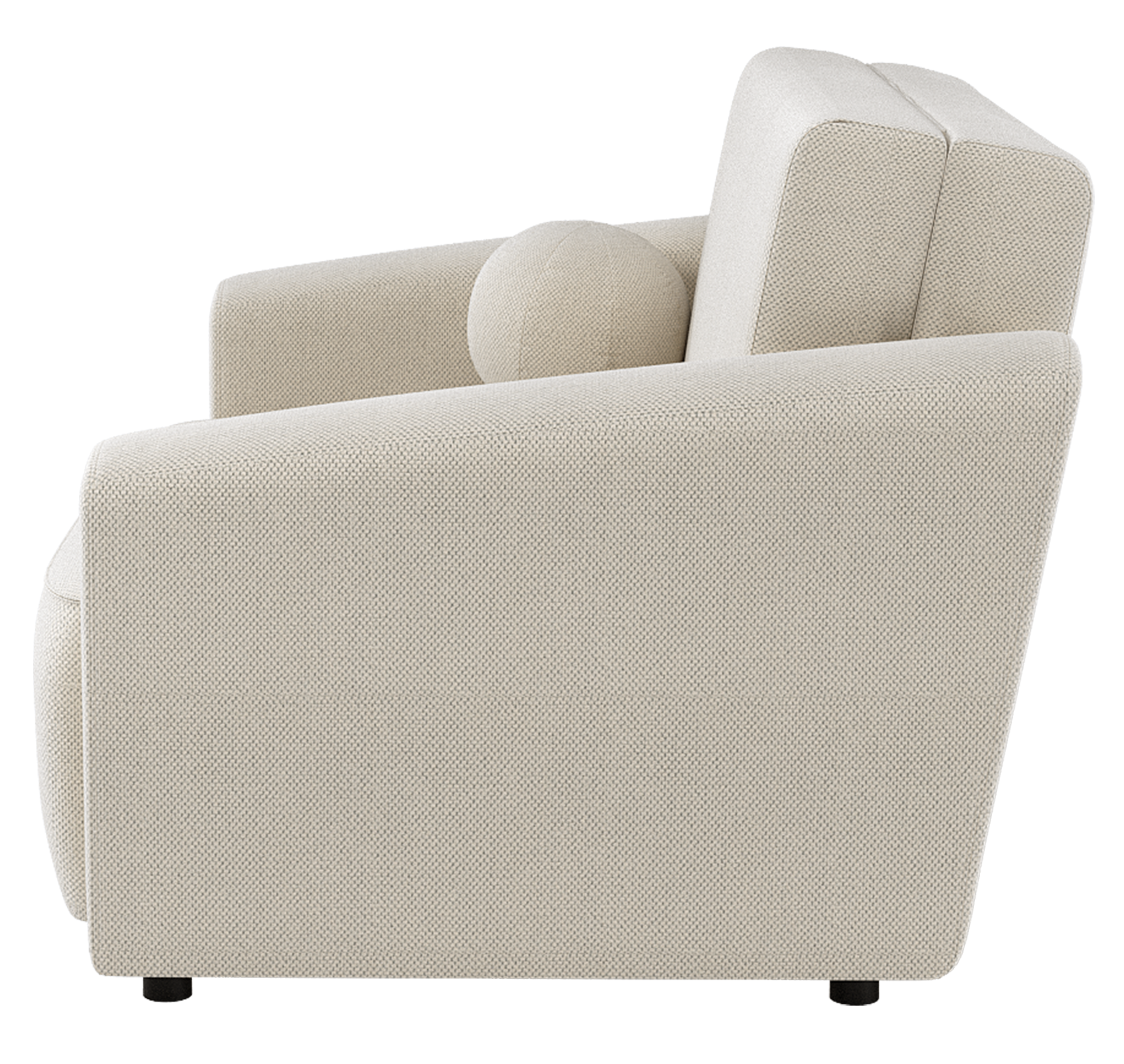 Zweisitziges ausklappbares Sofa Stevio 150 cm mit Stauraum, cremefarben, hydrophobes Chenille