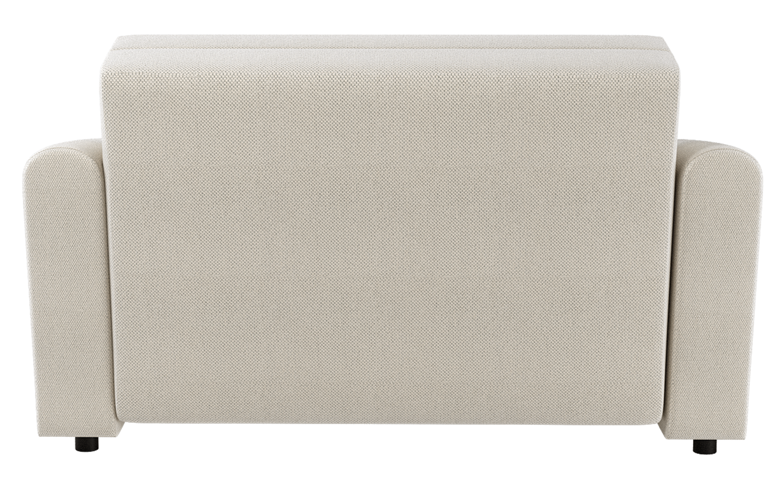 Zweisitziges ausklappbares Sofa Stevio 150 cm mit Stauraum, cremefarben, hydrophobes Chenille