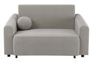 Zweisitziges ausziehbares Sofa Stevio 150 cm mit Stauraum, grau-beiger hydrophober Chenillestoff