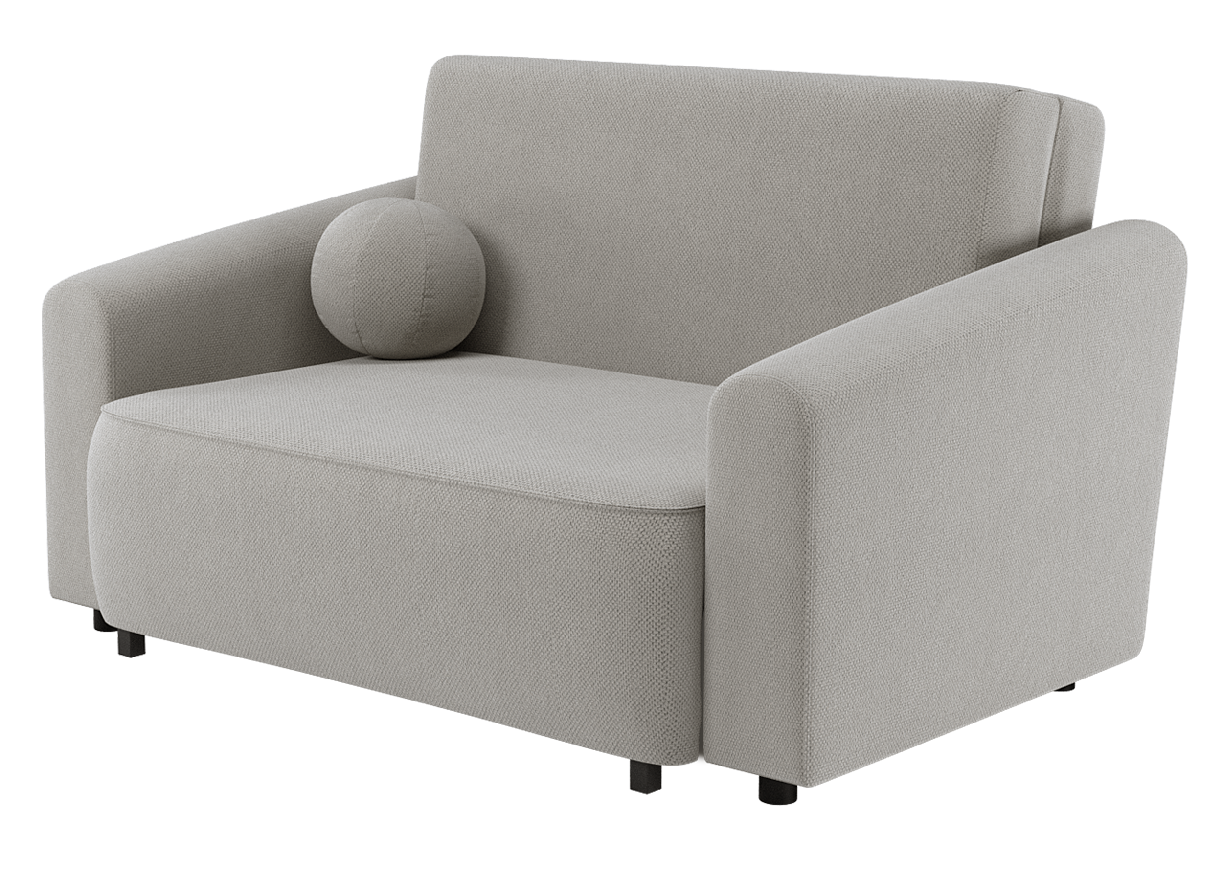 Zweisitziges ausziehbares Sofa Stevio 150 cm mit Stauraum, grau-beiger hydrophober Chenillestoff