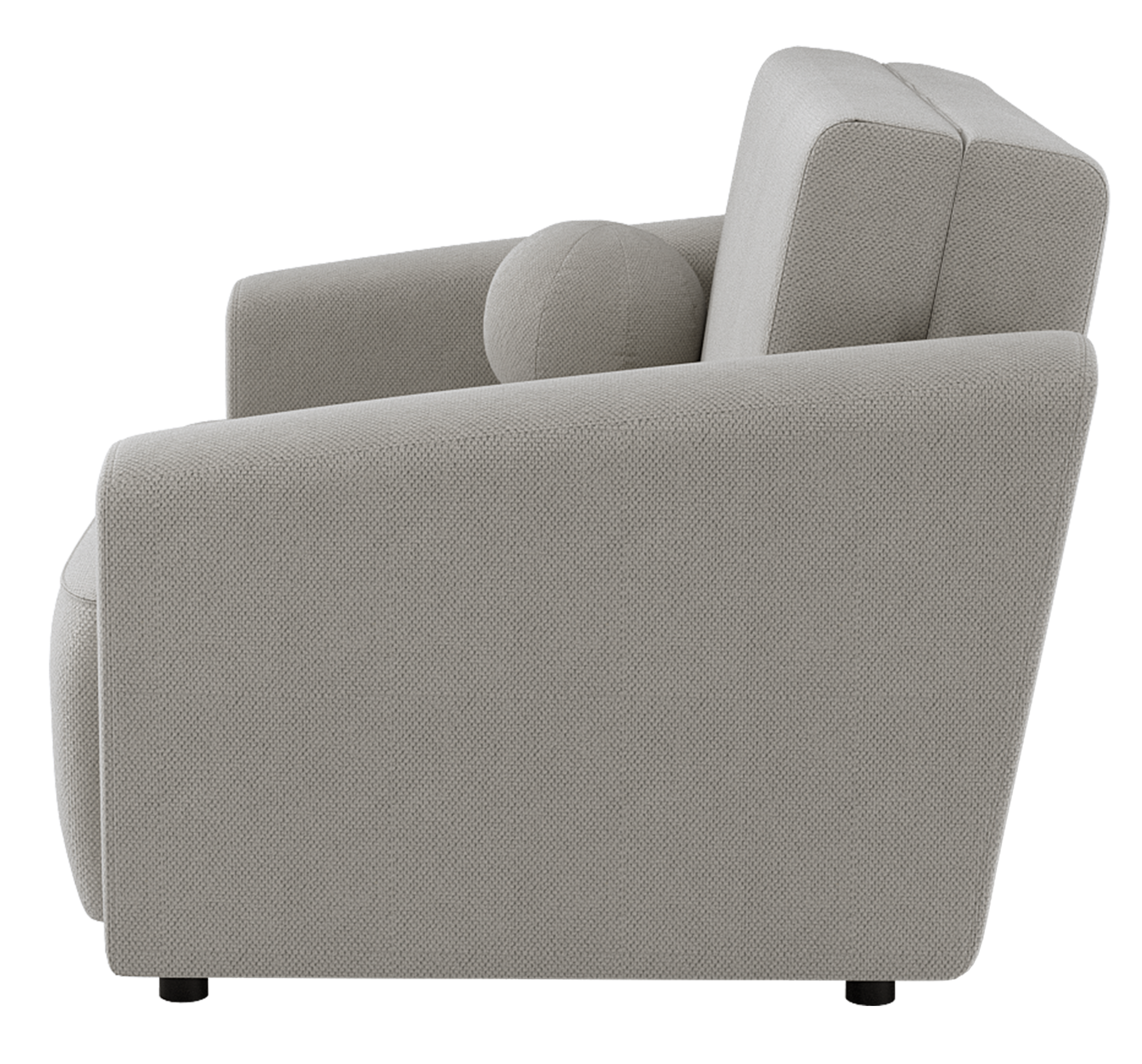 Zweisitziges ausziehbares Sofa Stevio 150 cm mit Stauraum, grau-beiger hydrophober Chenillestoff