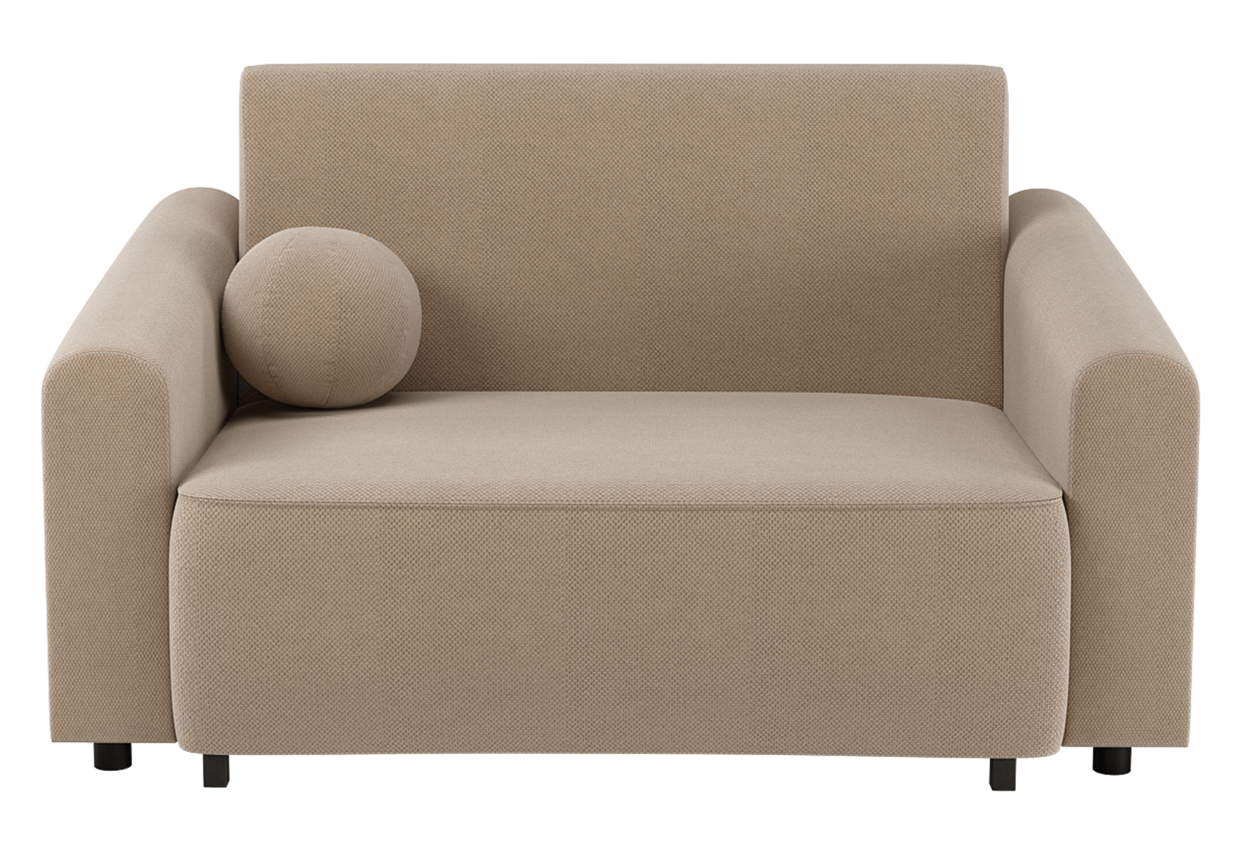 Zweisitziges ausklappbares Sofa Stevio 150 cm mit Stauraum, beige, hydrophobes Chenille