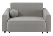 Zweisitziges ausziehbares Sofa Stevio 150 cm mit Stauraum, grauer hydrophober Chenille-Stoff