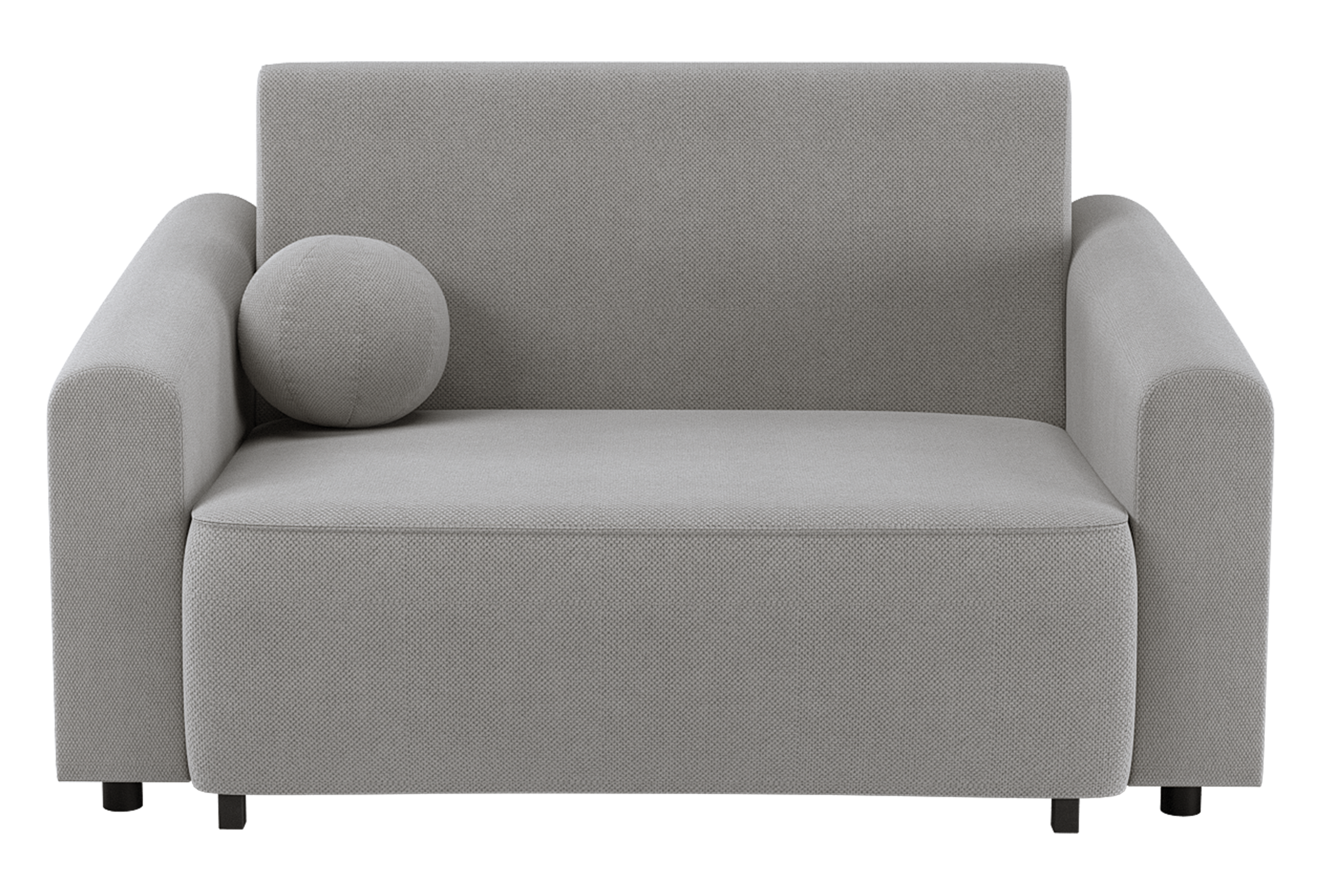 Zweisitziges ausziehbares Sofa Stevio 150 cm mit Stauraum, grauer hydrophober Chenille-Stoff