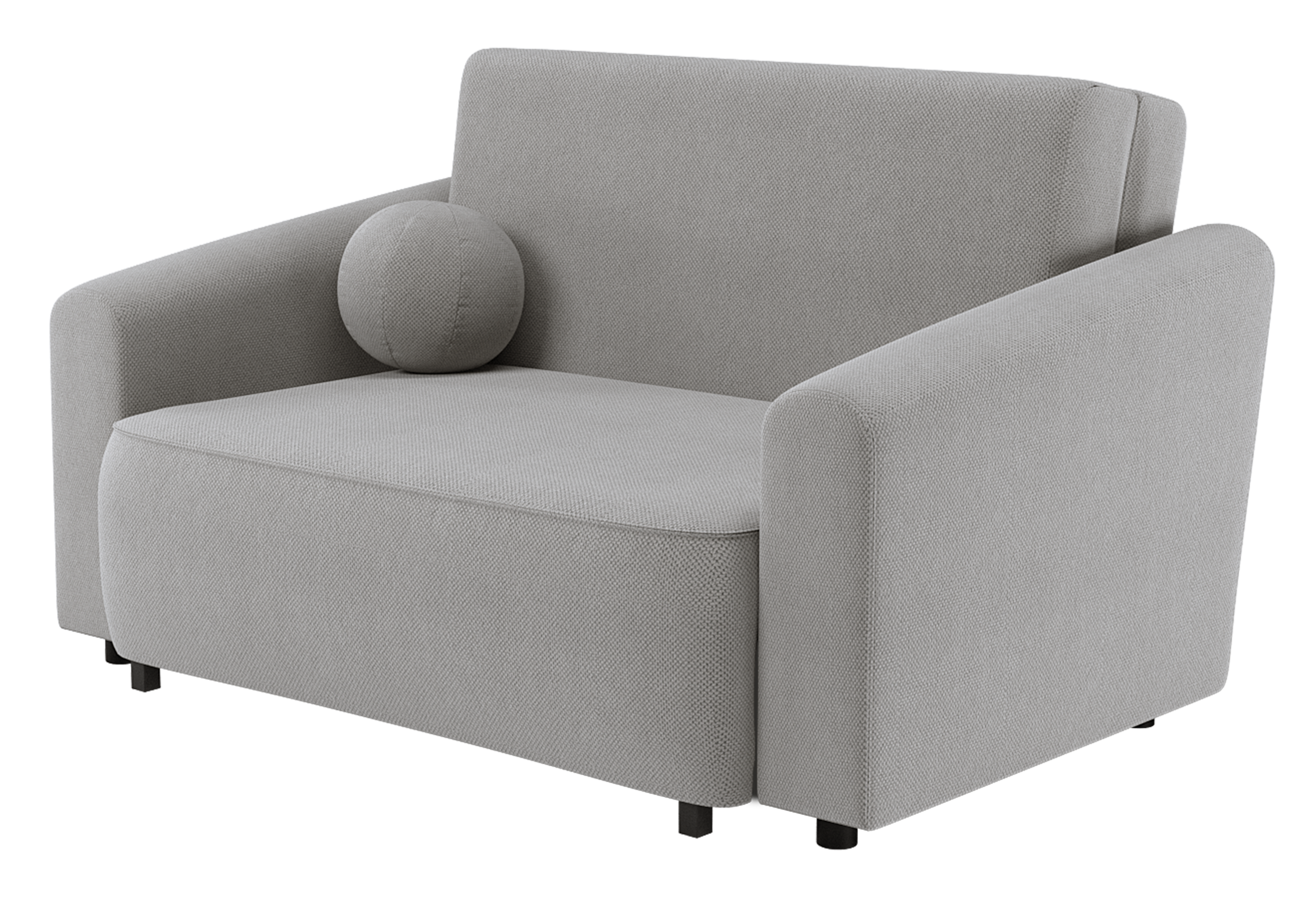 Zweisitziges ausziehbares Sofa Stevio 150 cm mit Stauraum, grauer hydrophober Chenille-Stoff
