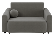 Zweisitziges ausklappbares Sofa Stevio 150 cm mit Stauraum, dunkelgrauer hydrophober Chenillestoff