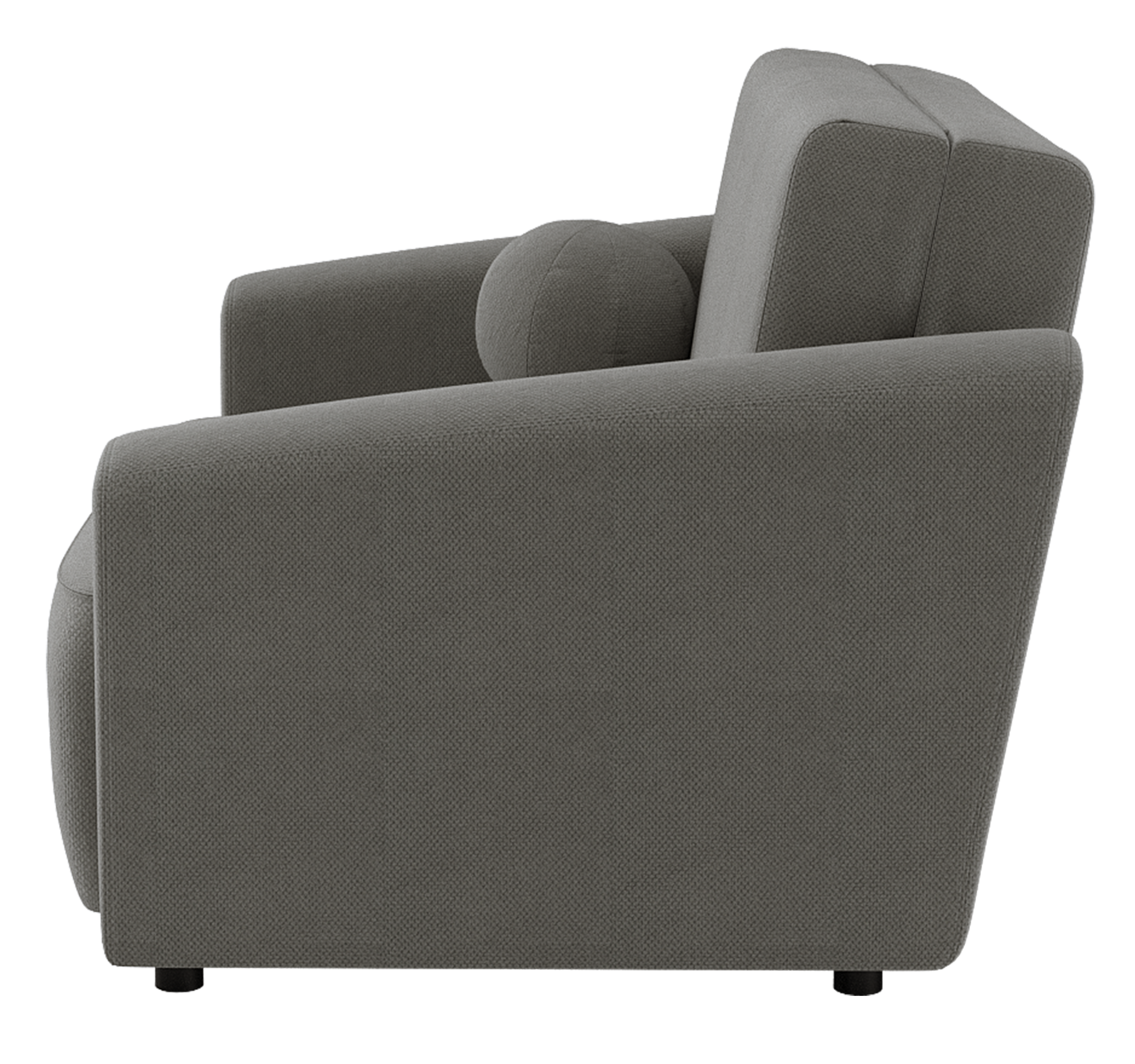Zweisitziges ausklappbares Sofa Stevio 150 cm mit Stauraum, dunkelgrauer hydrophober Chenillestoff