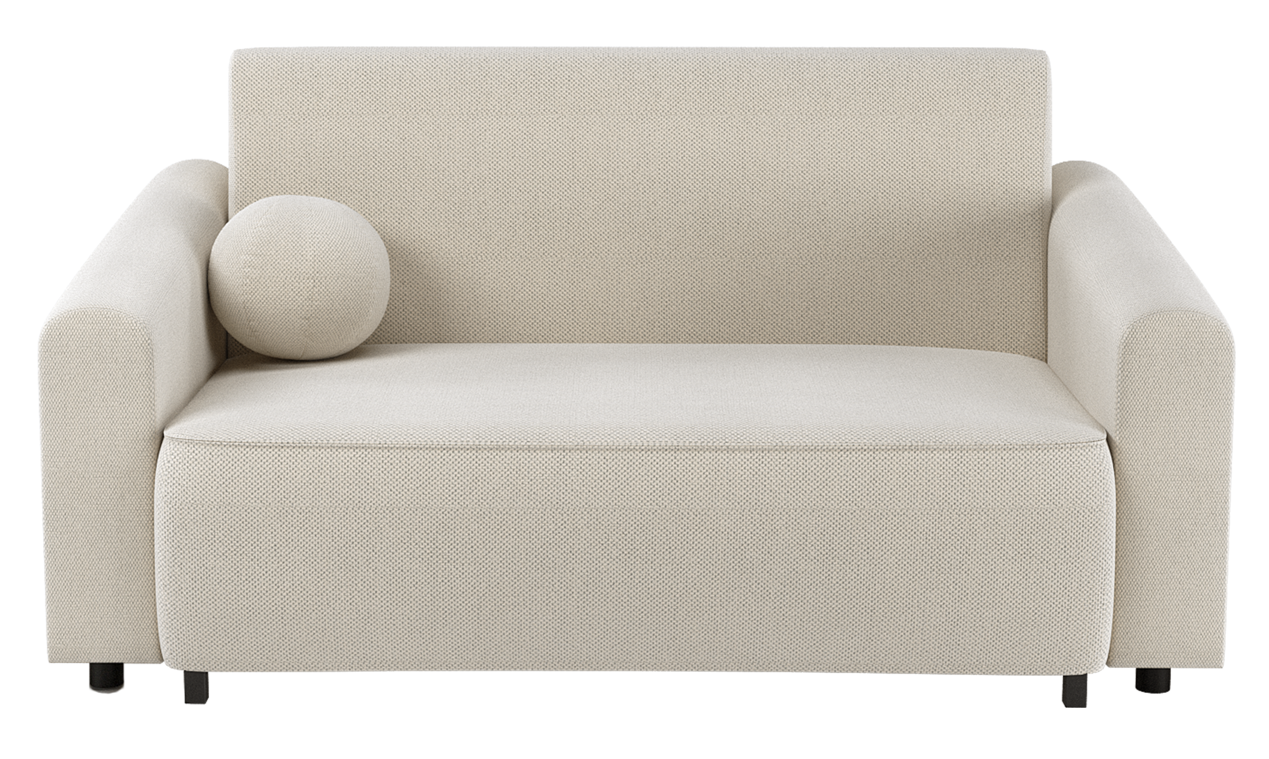 Zweisitziges ausziehbares Sofa Stevio 170 cm mit Stauraum, cremefarben, hydrophobes Chenille