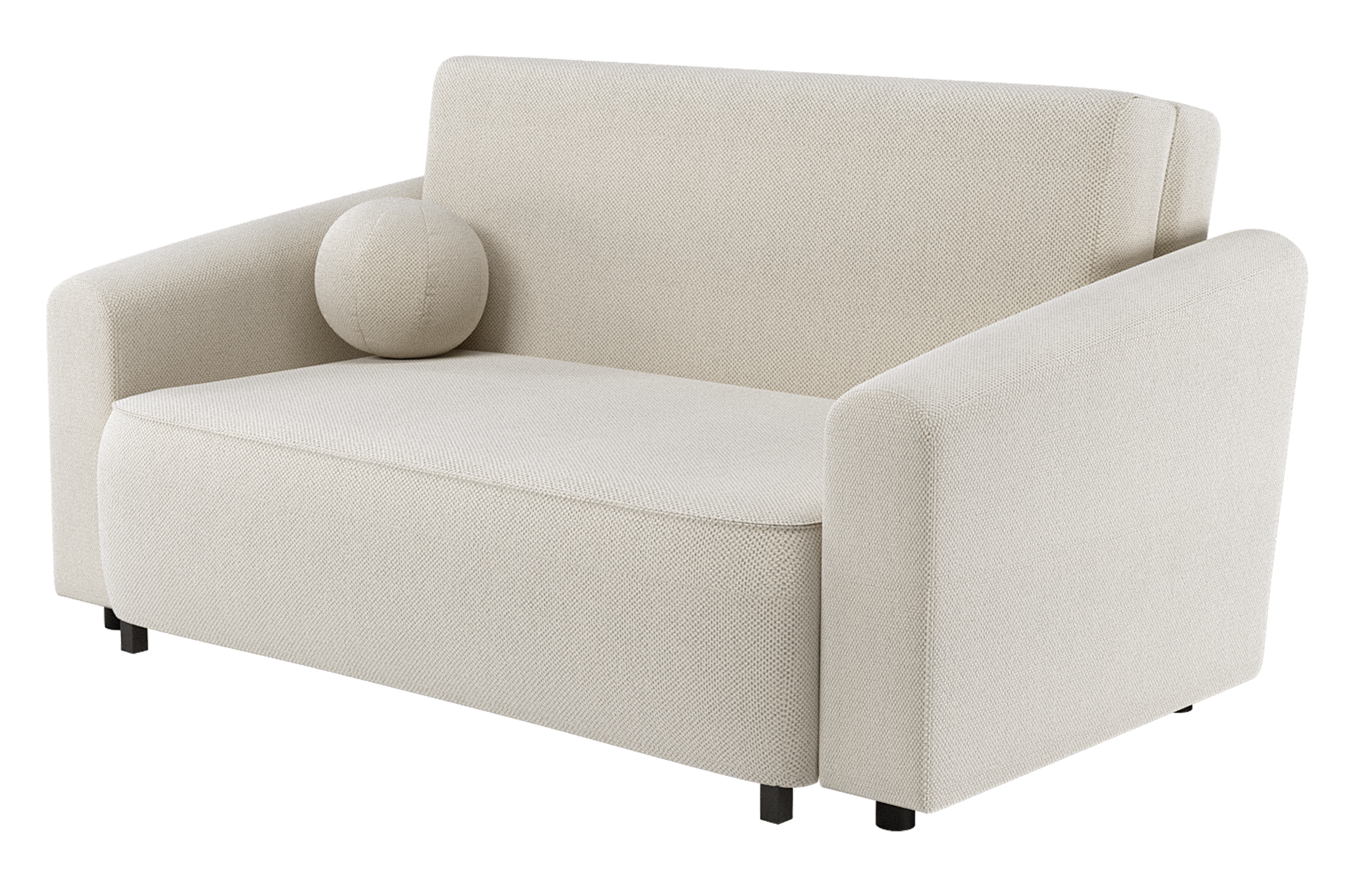 Zweisitziges ausziehbares Sofa Stevio 170 cm mit Stauraum, cremefarben, hydrophobes Chenille