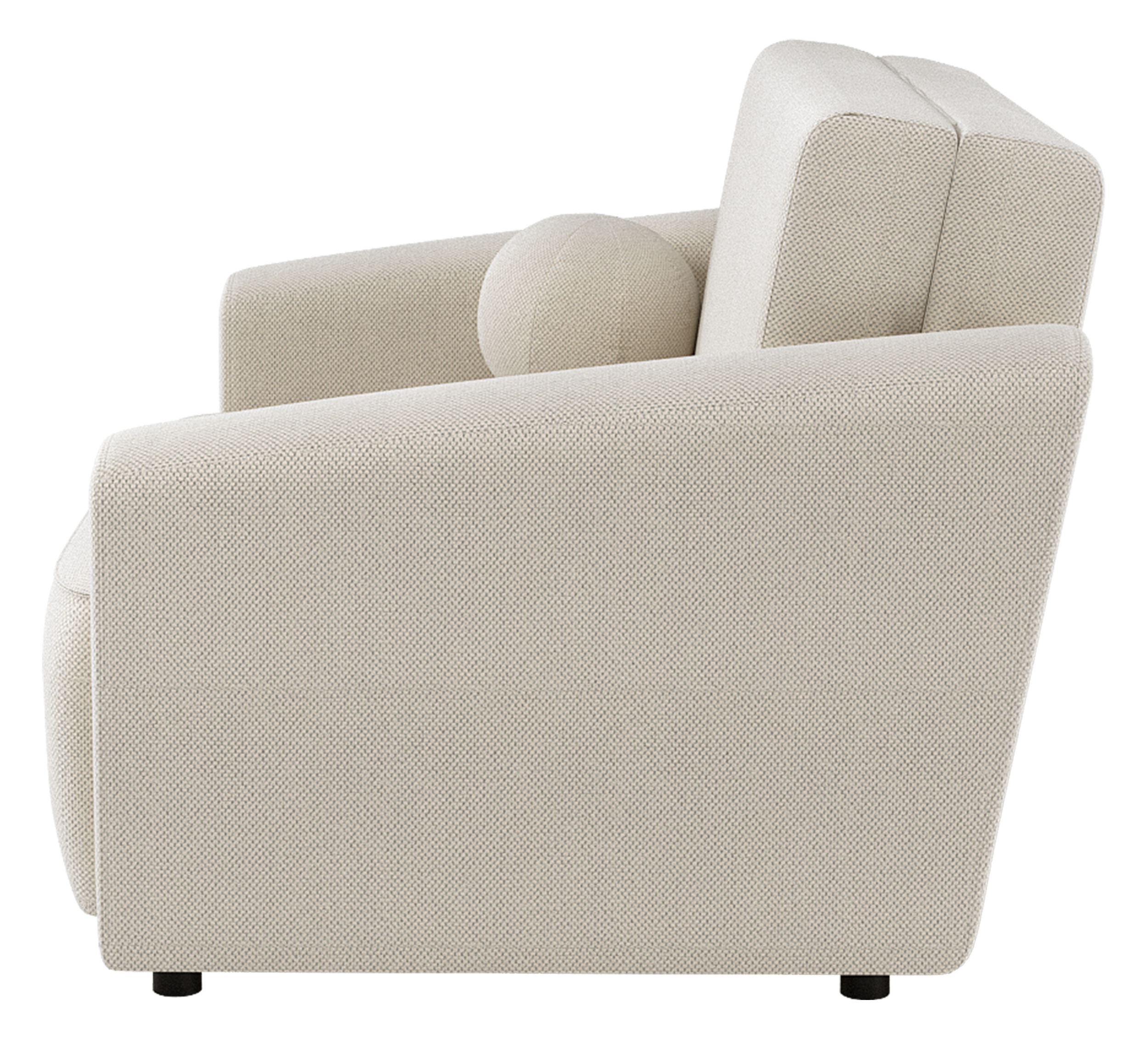 Zweisitziges ausziehbares Sofa Stevio 170 cm mit Stauraum, cremefarben, hydrophobes Chenille