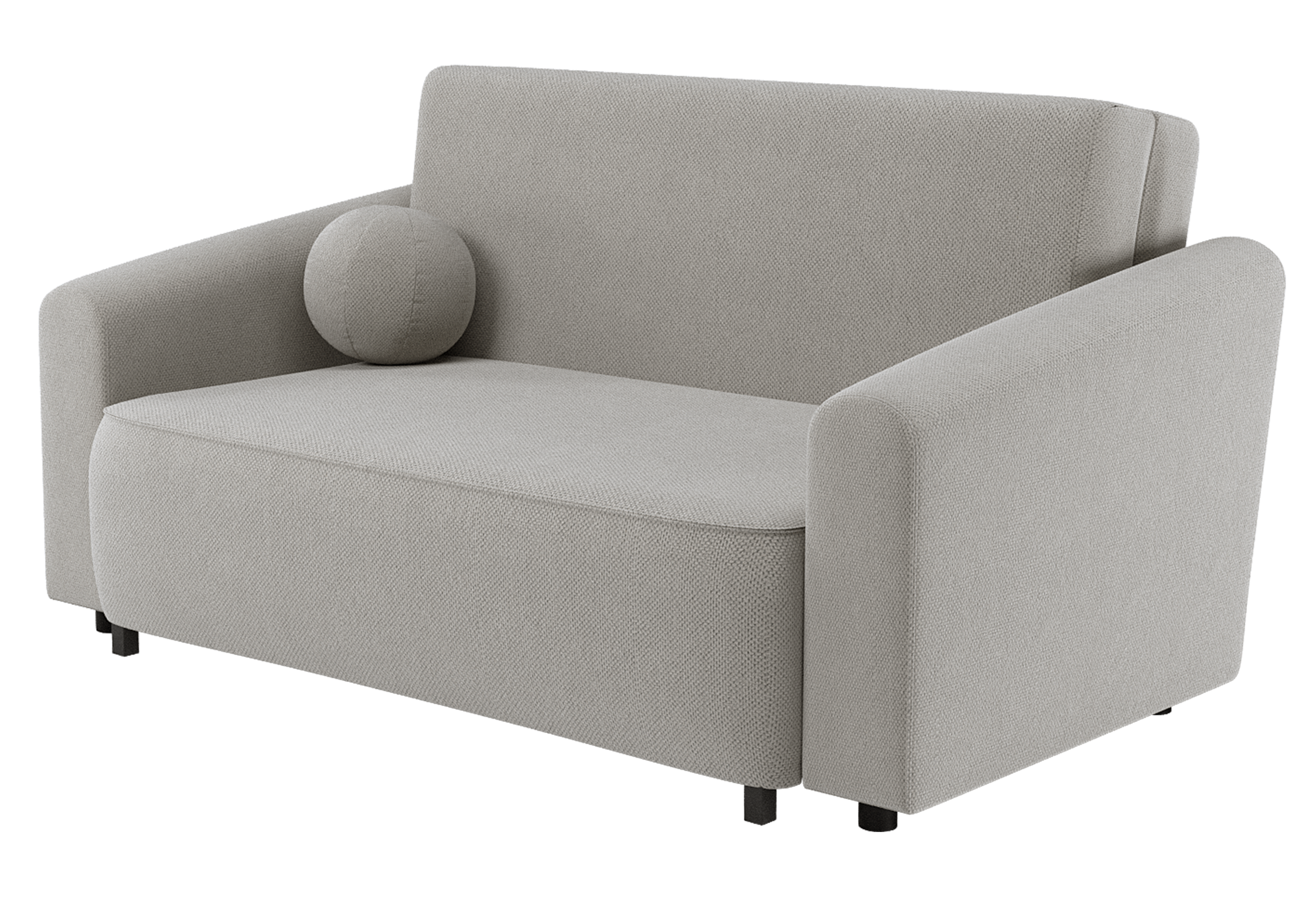 Zweisitziges ausklappbares Sofa Stevio 170 cm mit Stauraum, grau-beige, hydrophobes Chenille