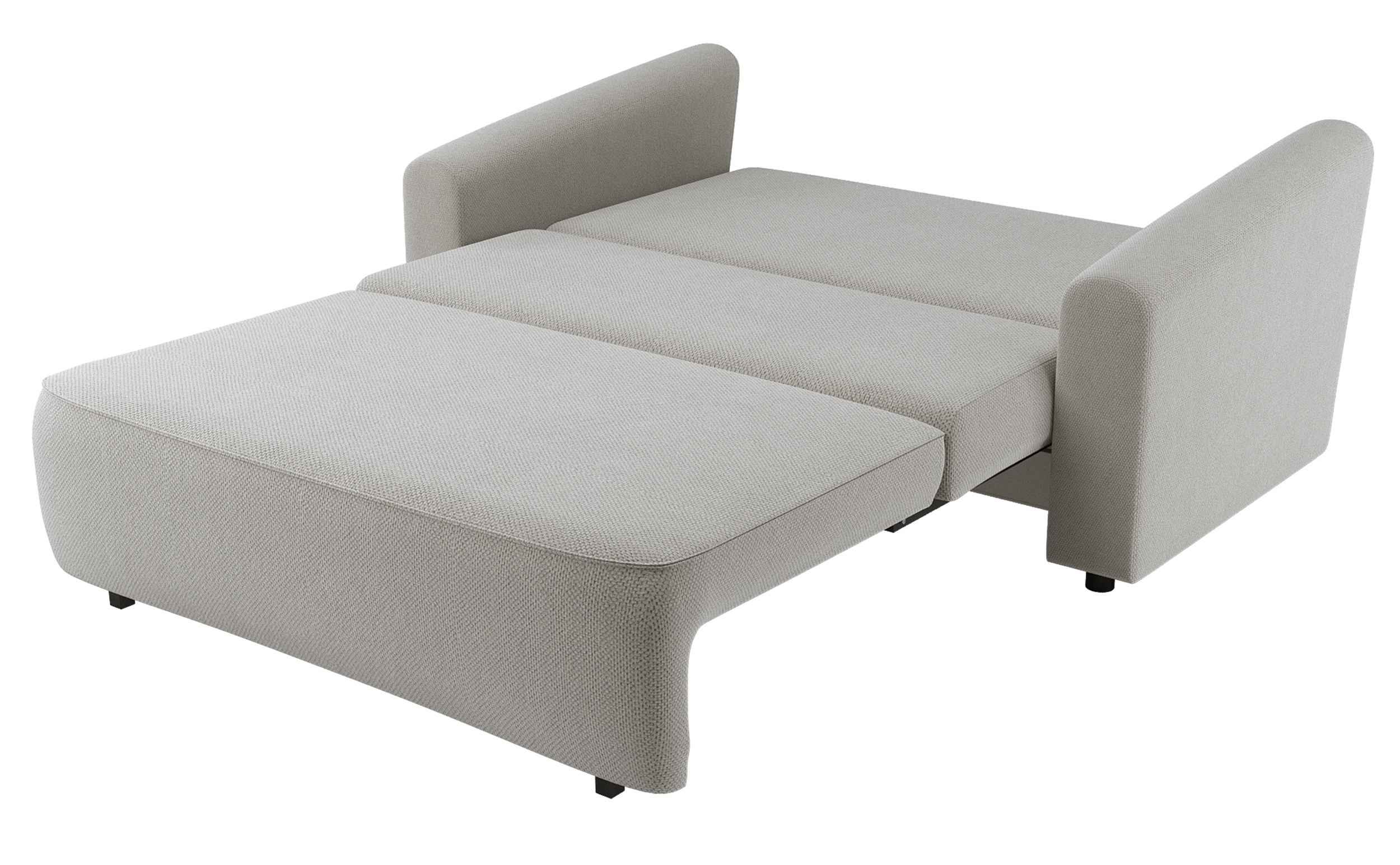 Zweisitziges ausklappbares Sofa Stevio 170 cm mit Stauraum, grau-beige, hydrophobes Chenille
