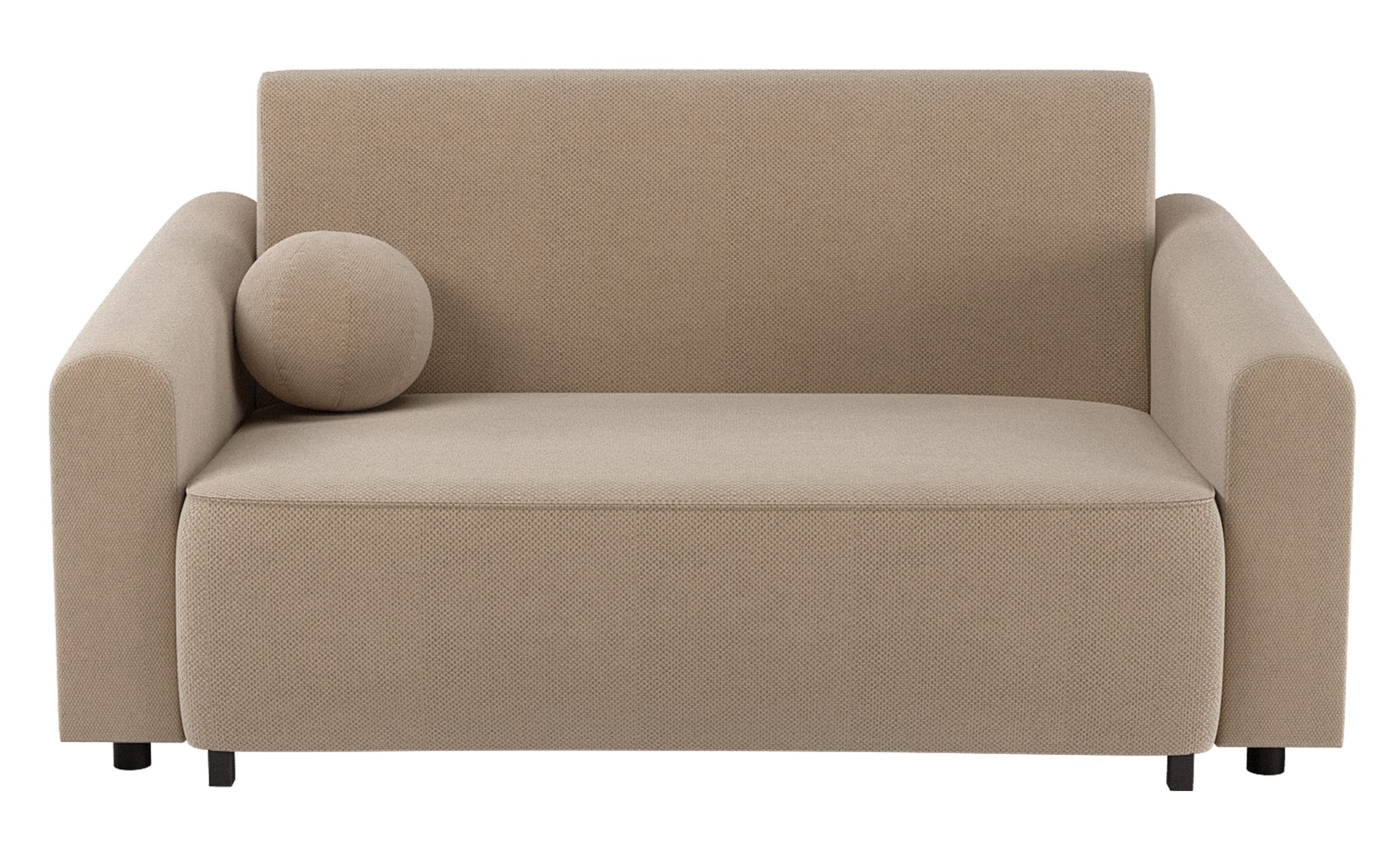 Zweisitziges ausklappbares Sofa Stevio 170 cm mit Stauraum, beige, hydrophobes Chenille