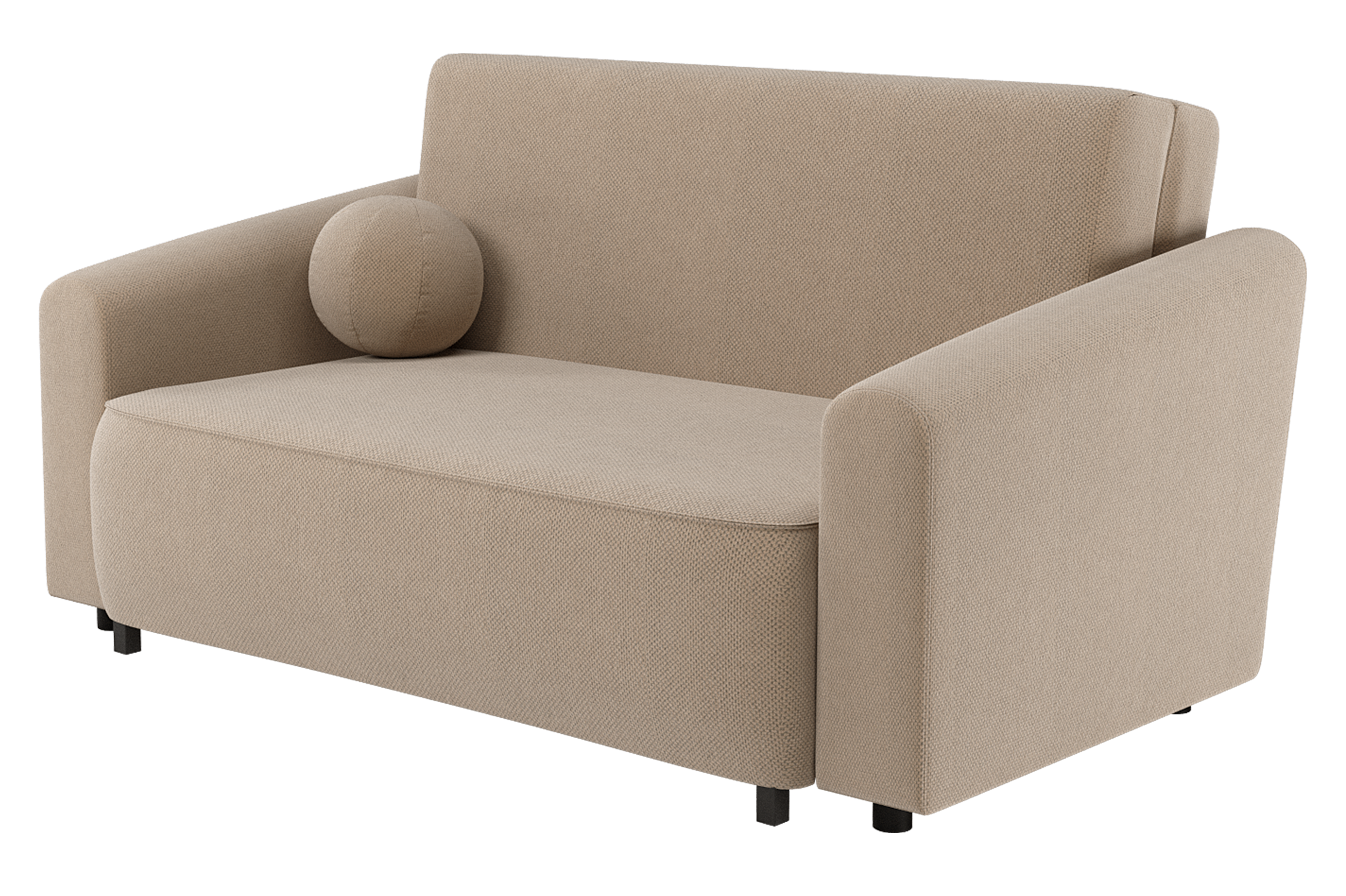 Zweisitziges ausklappbares Sofa Stevio 170 cm mit Stauraum, beige, hydrophobes Chenille