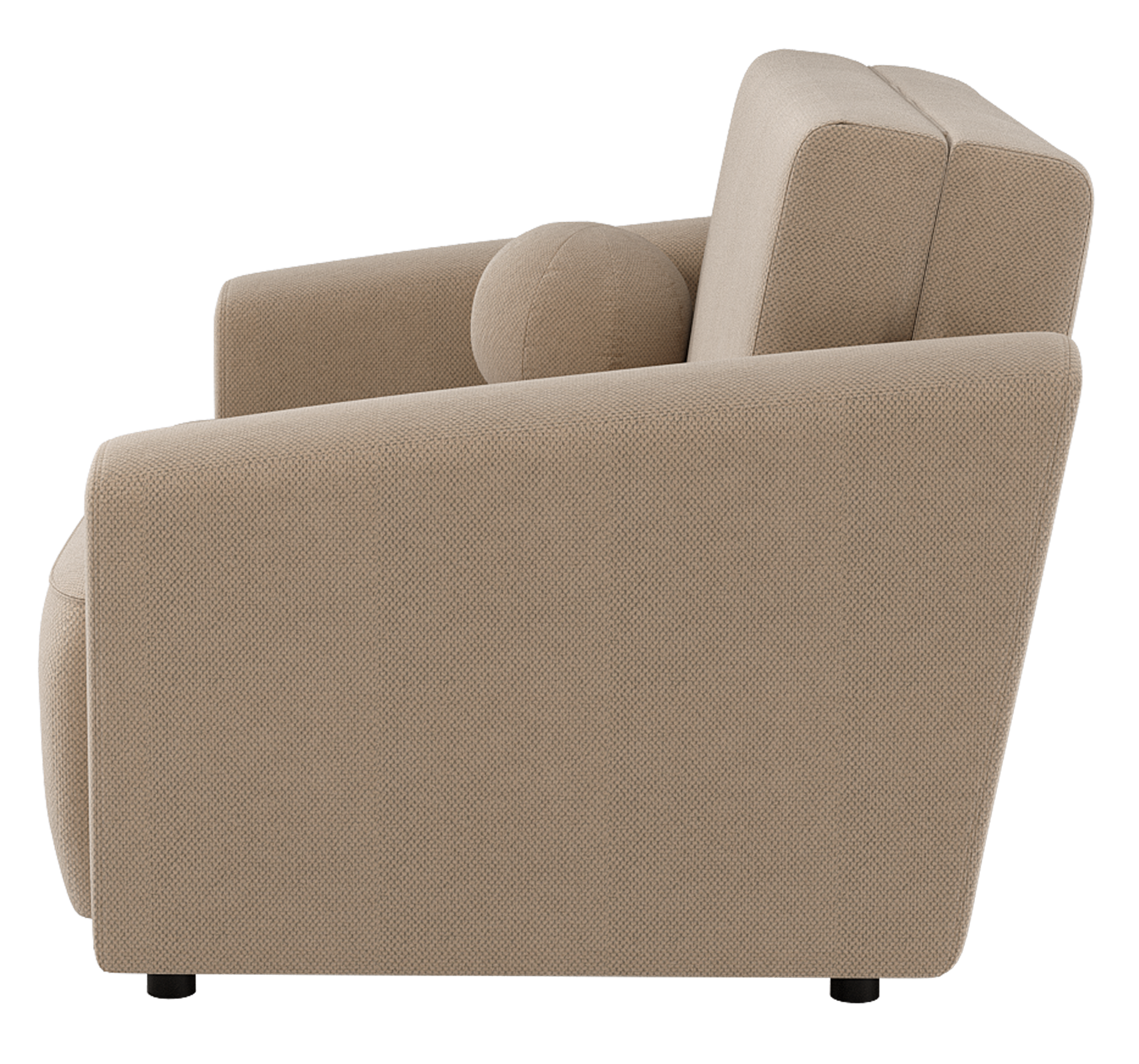 Zweisitziges ausklappbares Sofa Stevio 170 cm mit Stauraum, beige, hydrophobes Chenille