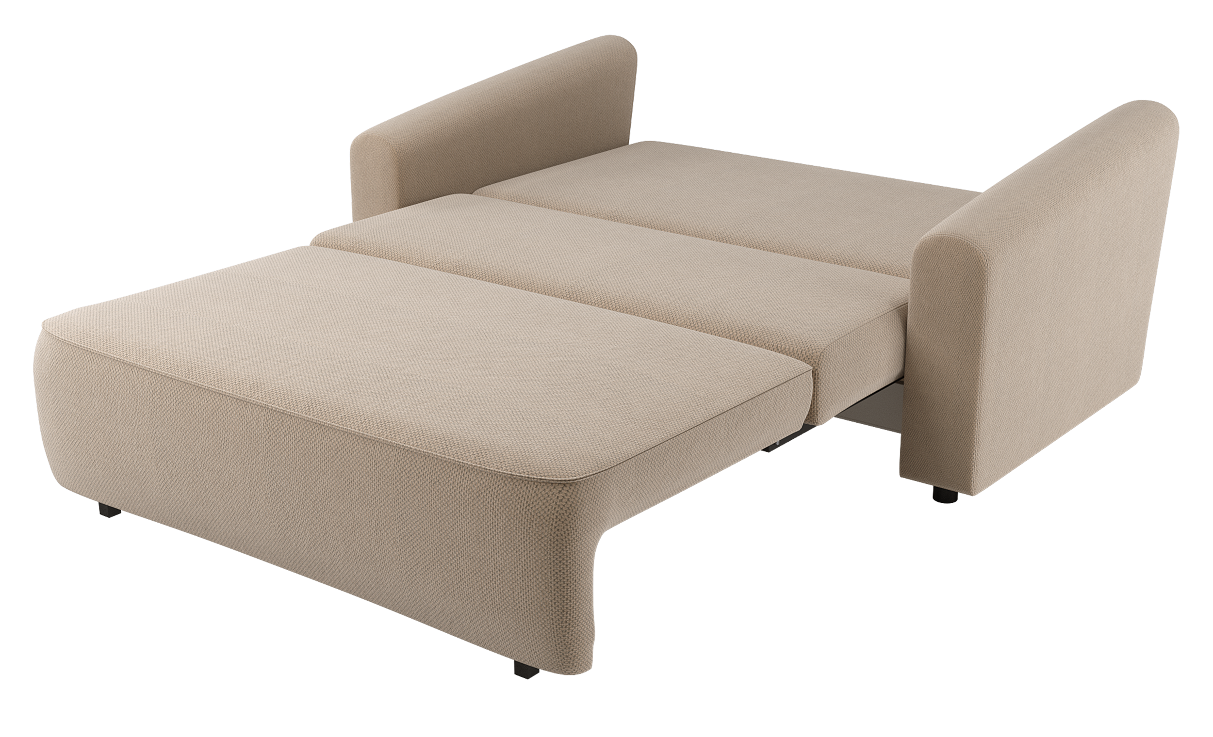 Zweisitziges ausklappbares Sofa Stevio 170 cm mit Stauraum, beige, hydrophobes Chenille