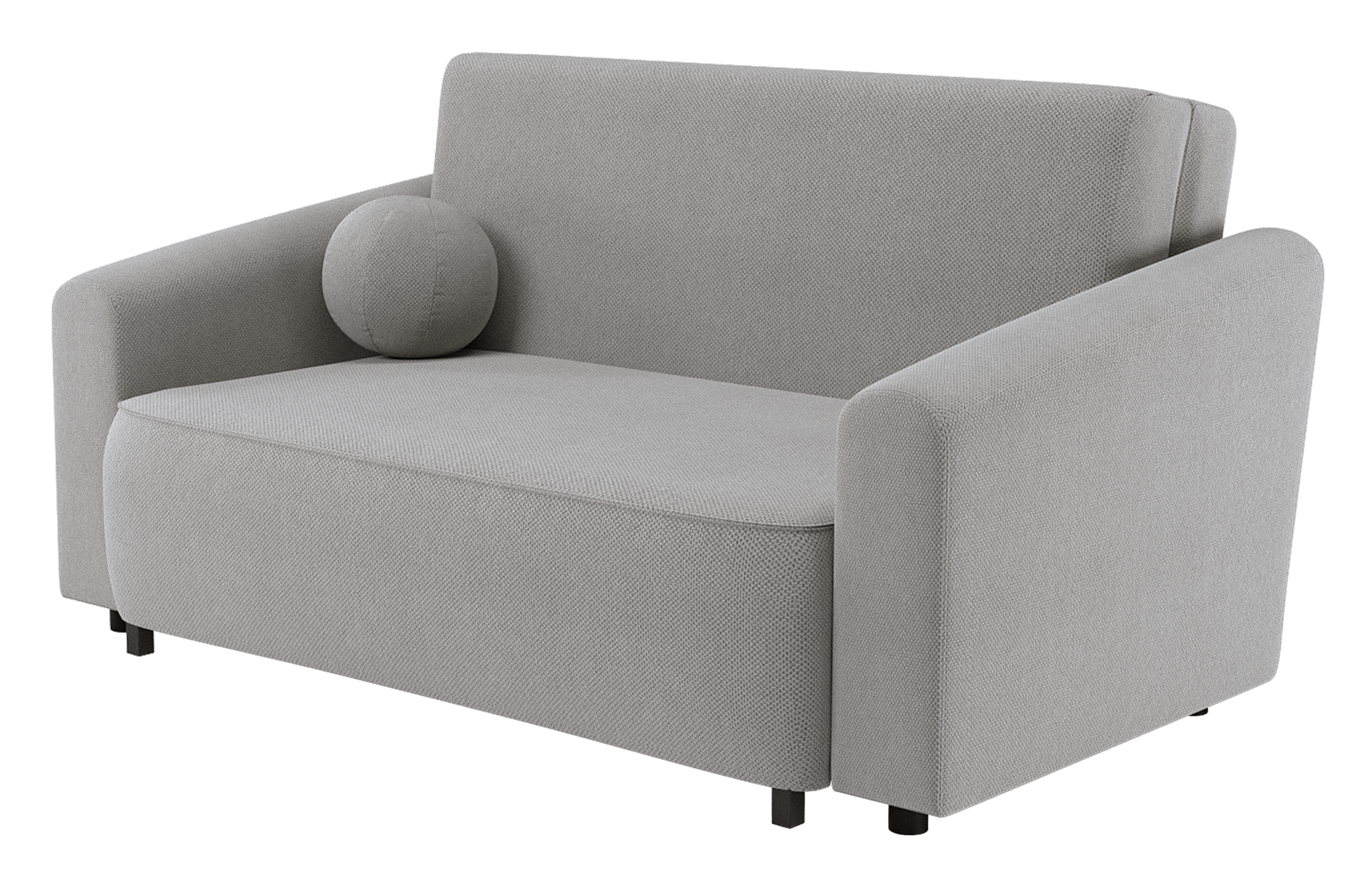 Zweisitziges ausklappbares Sofa Stevio 170 cm mit Stauraum, grauer hydrophober Chenille-Stoff