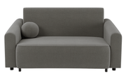 Zweisitziges ausklappbares Sofa Stevio 170 cm mit Stauraum, dunkelgrauer hydrophober Chenillebezug