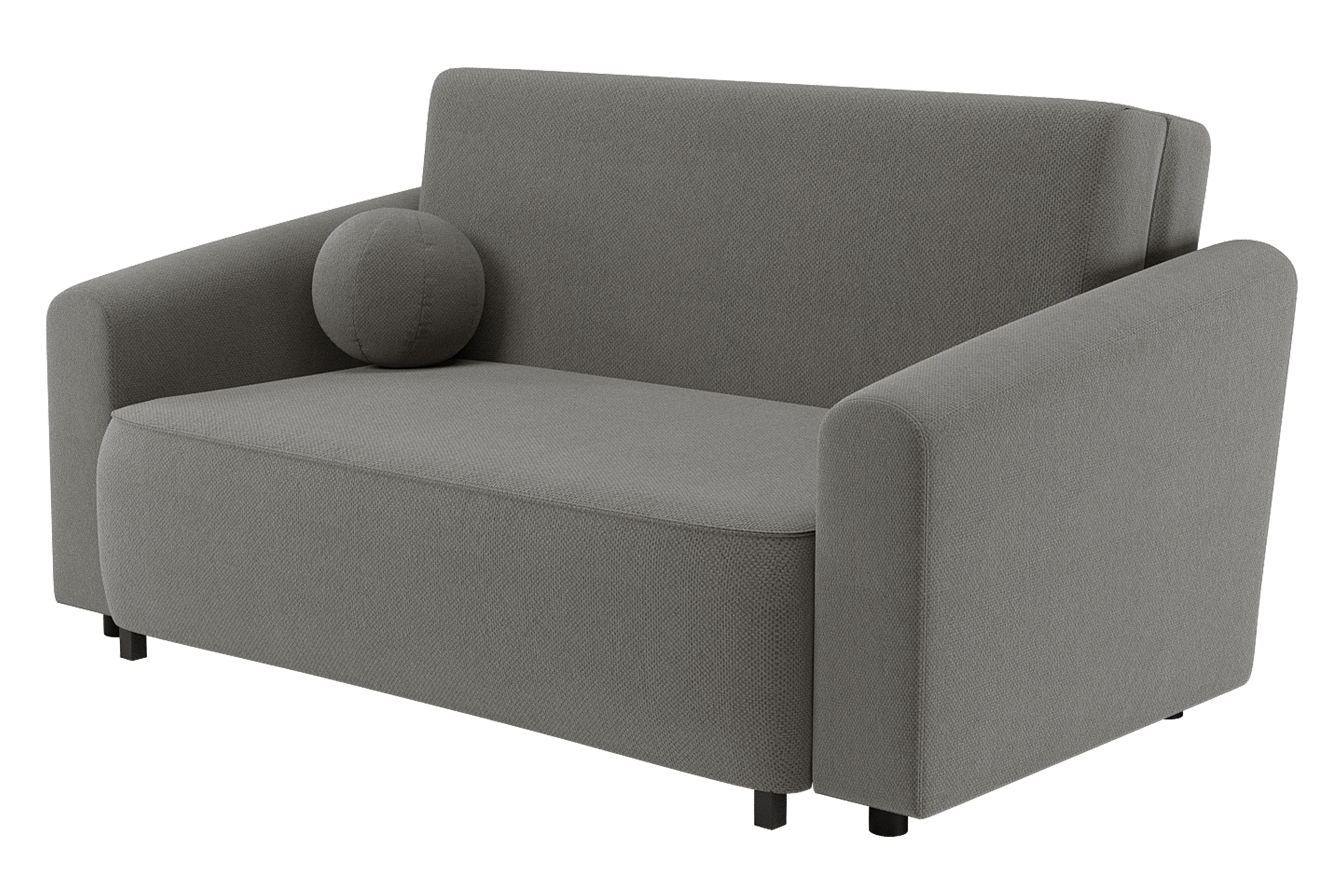 Zweisitziges ausklappbares Sofa Stevio 170 cm mit Stauraum, dunkelgrauer hydrophober Chenillebezug