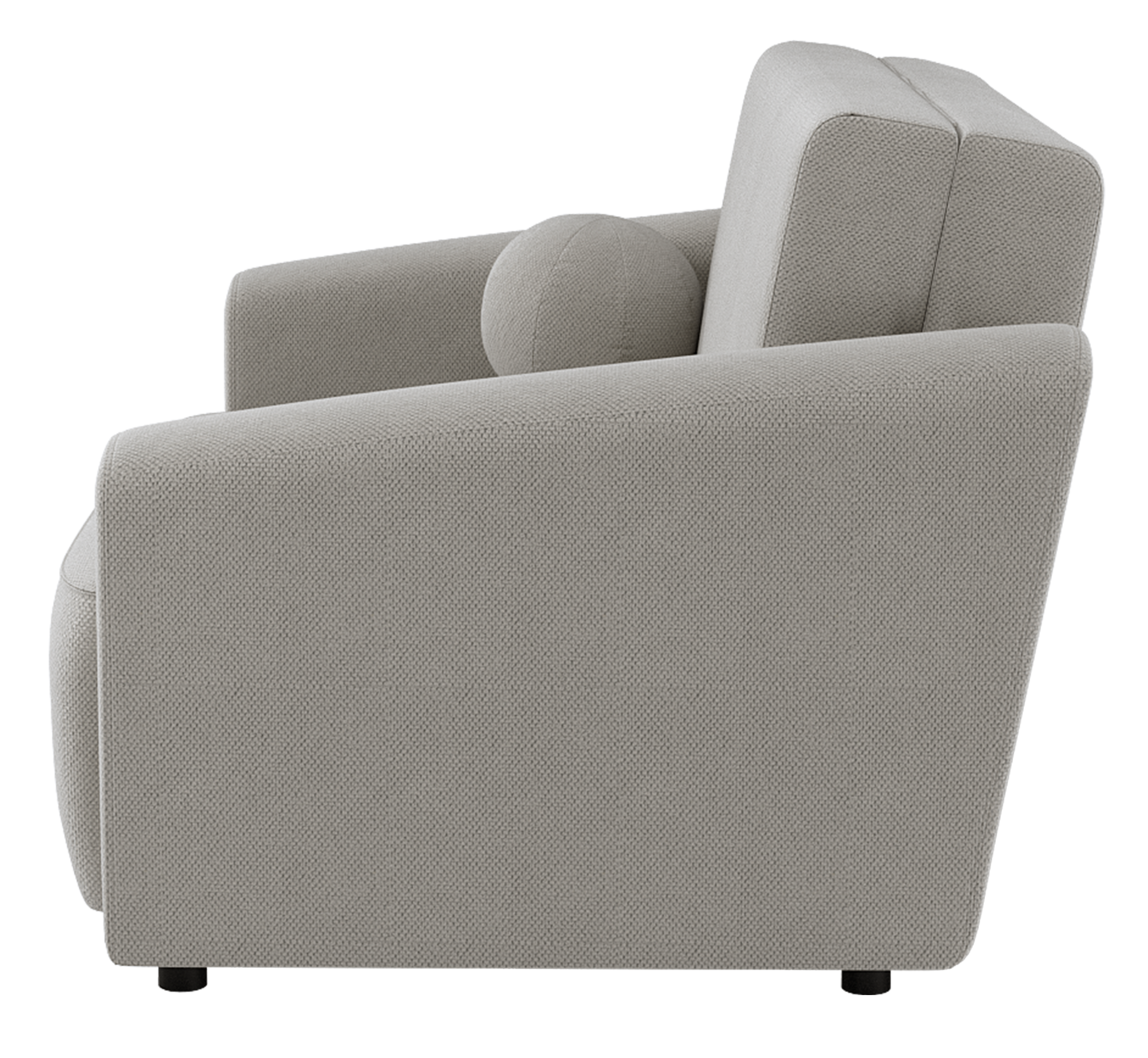 Klappbarer Sessel Stevio mit Stauraum, hellbeiger hydrophober Chenille-Stoff