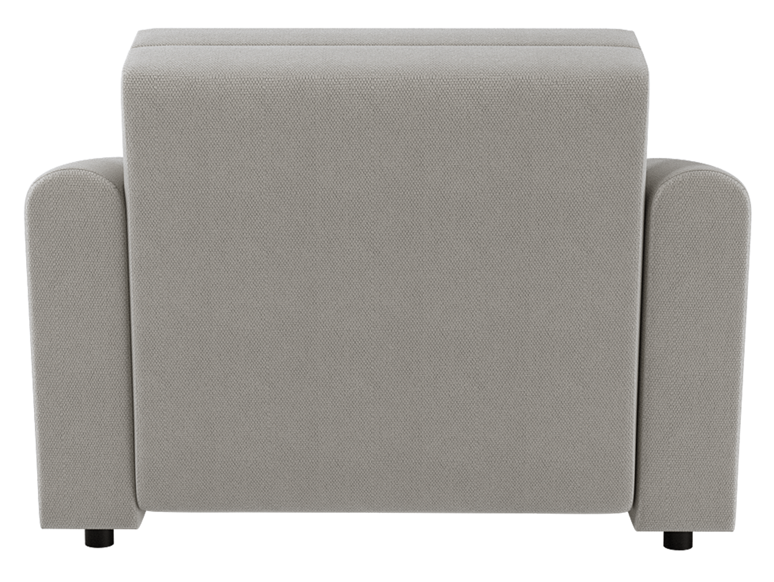 Klappbarer Sessel Stevio mit Stauraum, hellbeiger hydrophober Chenille-Stoff