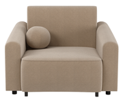 Klappbarer Stevio-Sessel mit Aufbewahrungsfach, beige, hydrophobes Chenille-Gewebe