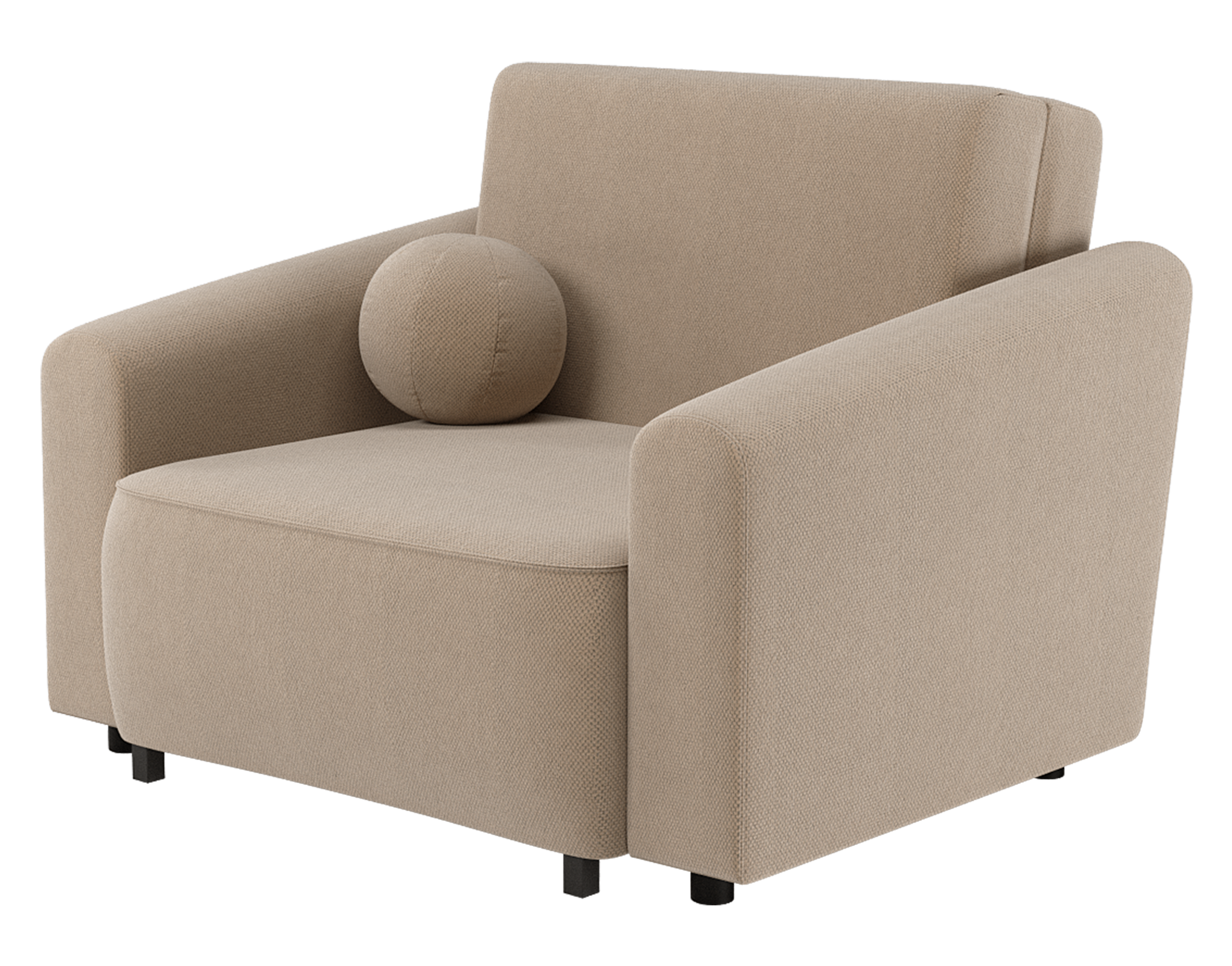 Klappbarer Stevio-Sessel mit Aufbewahrungsfach, beige, hydrophobes Chenille-Gewebe