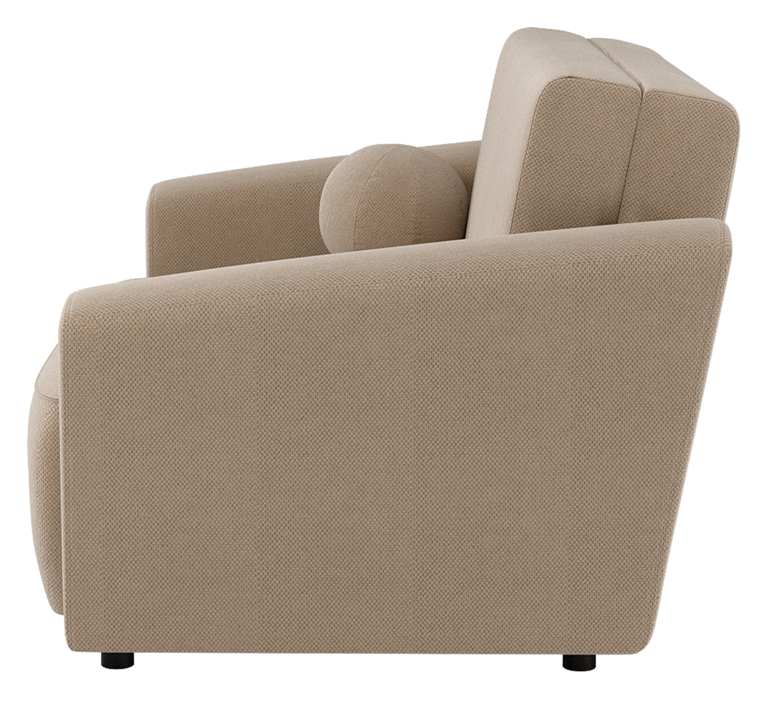 Klappbarer Stevio-Sessel mit Aufbewahrungsfach, beige, hydrophobes Chenille-Gewebe