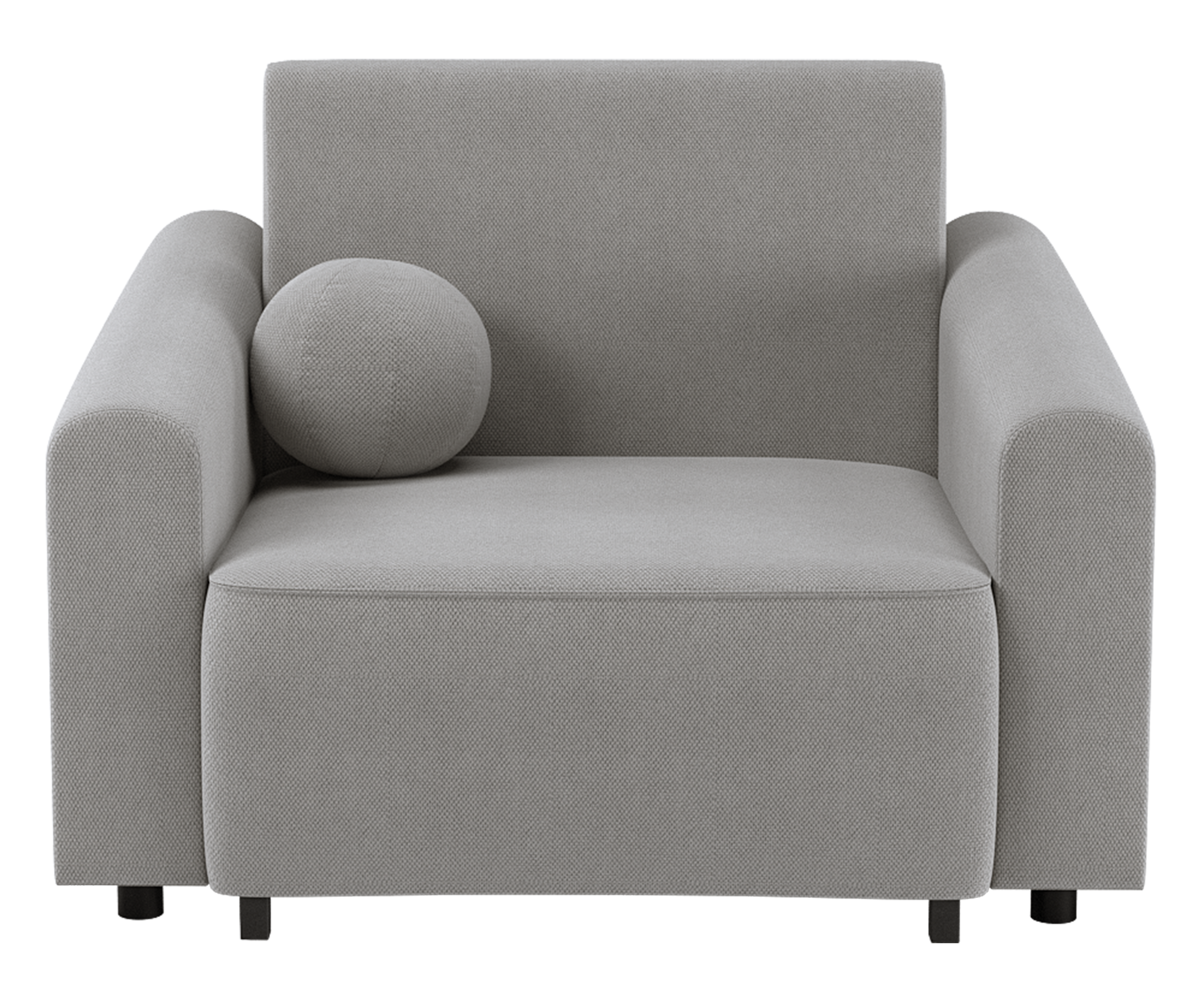 Ausklappbarer Stuhl Stevio mit Stauraum, grauer hydrophober Chenille-Stoff