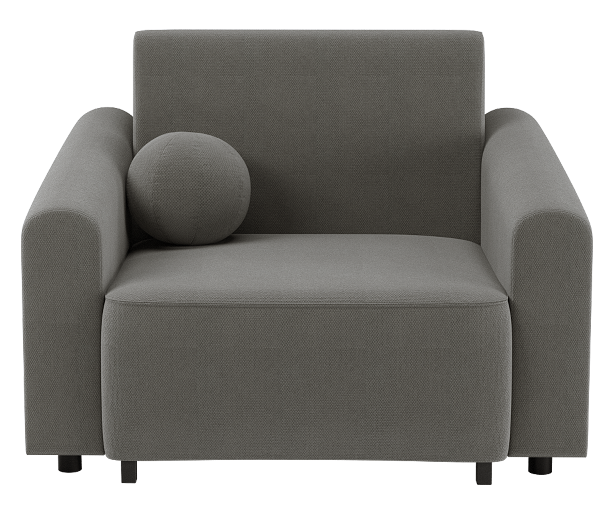 Klappbarer Sessel Stevio mit Stauraum, dunkelgrauer hydrophober Chenillestoff