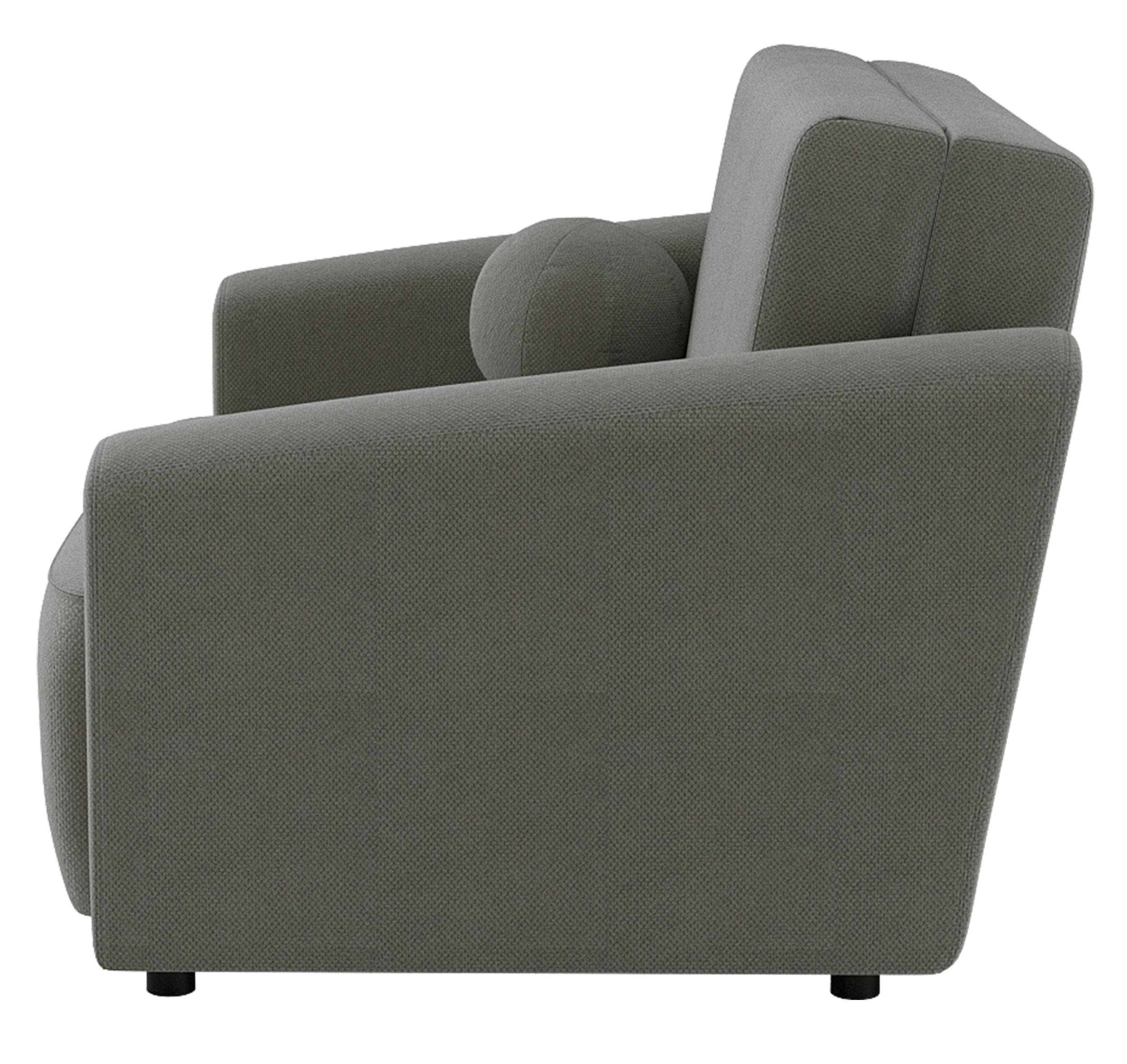 Klappbarer Sessel Stevio mit Stauraum, dunkelgrauer hydrophober Chenillestoff