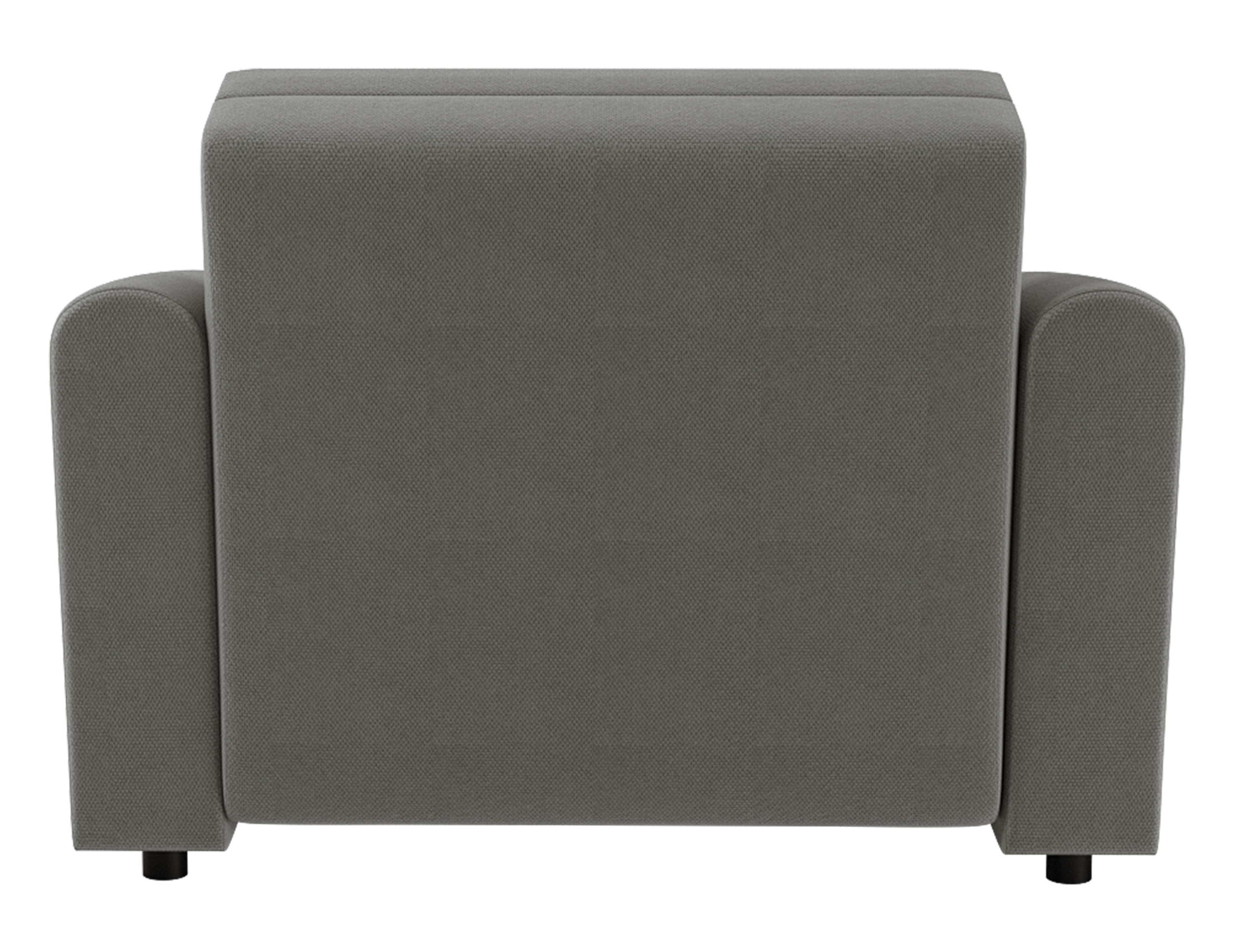 Klappbarer Sessel Stevio mit Stauraum, dunkelgrauer hydrophober Chenillestoff