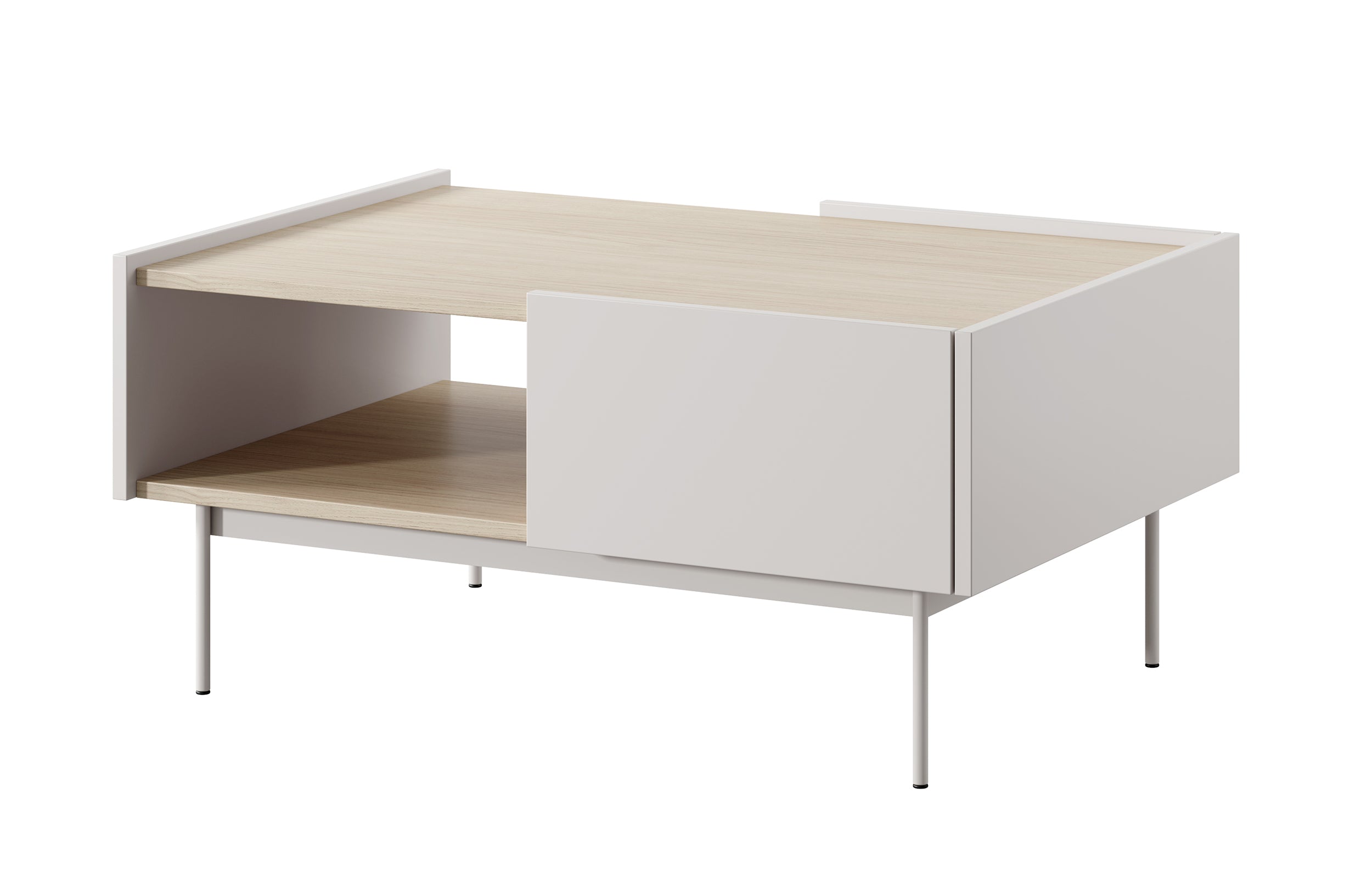 Couchtisch Color 97x65 cm mit Schubladen Kaschmir / Eiche Linea