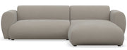 Ecksofa mit Schlafunktion Emia, L-förmig, rechtsseitig, grau-beige, pflegeleichter Chenillestoff