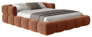 Upholstered bed 160x200 cm Stormi, rollable frame, copper chenille, hydrophobic, easy-clean