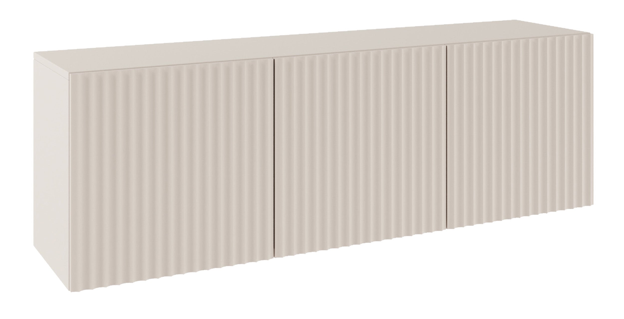 Drehtüriger TV-Schrank Sunds mit gerillten Fronten, 150 cm, Kaschmir