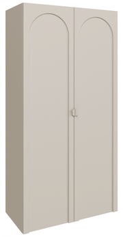 Zweiturige Arkadia-Garderobe mit gefräster Front, 100 cm, Kaschmir