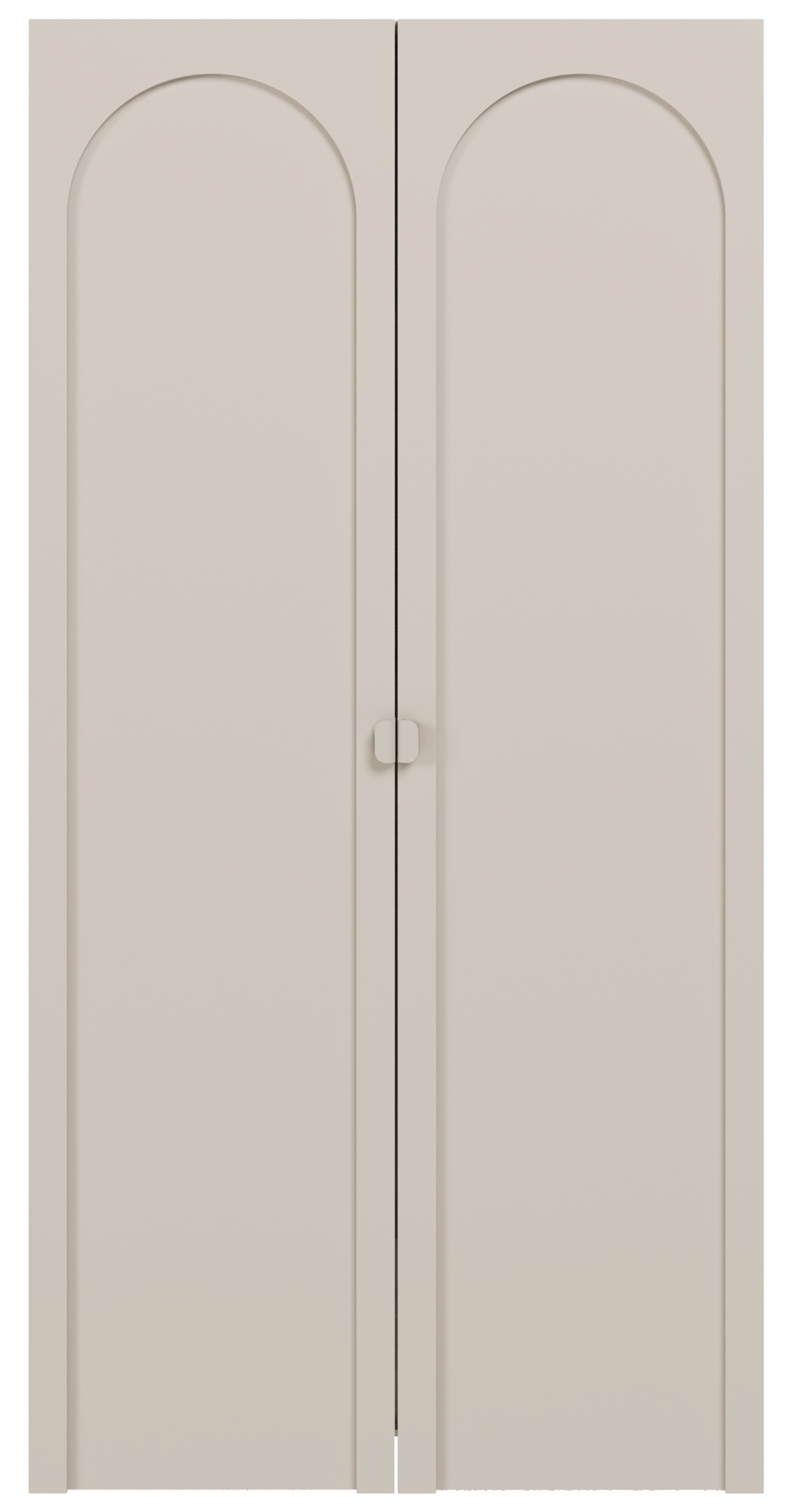 Zweiturige Arkadia-Garderobe mit gefräster Front, 100 cm, Kaschmir