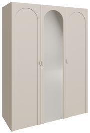 Drehtürenschrank Arkadia mit gefräster Front und Spiegel, 150 cm, Kaschmir