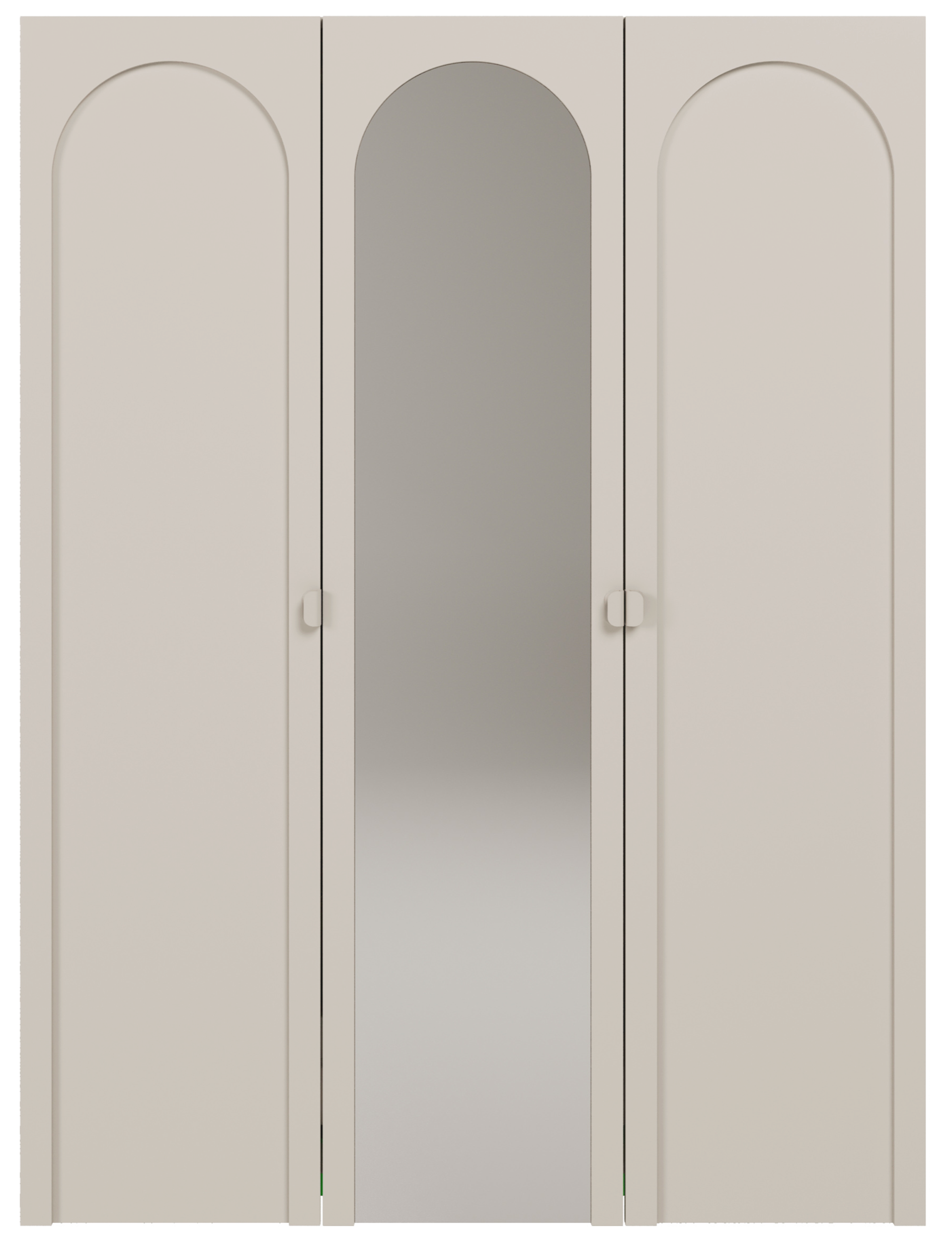 Drehtürenschrank Arkadia mit gefräster Front und Spiegel, 150 cm, Kaschmir