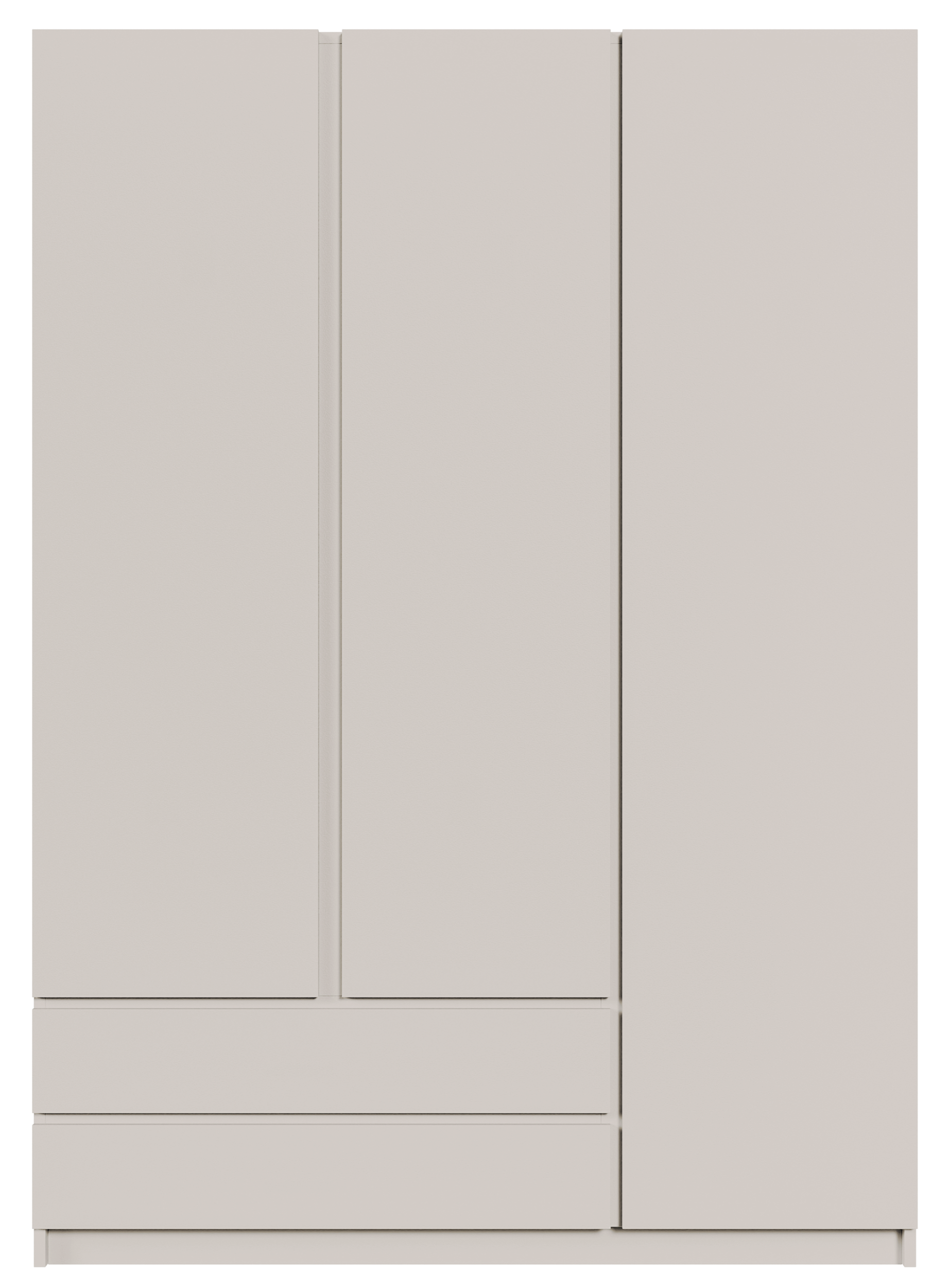 Drehtürenschrank Bemmi mit drei Türen und zwei Schubladen, 150 cm, Kaschmir