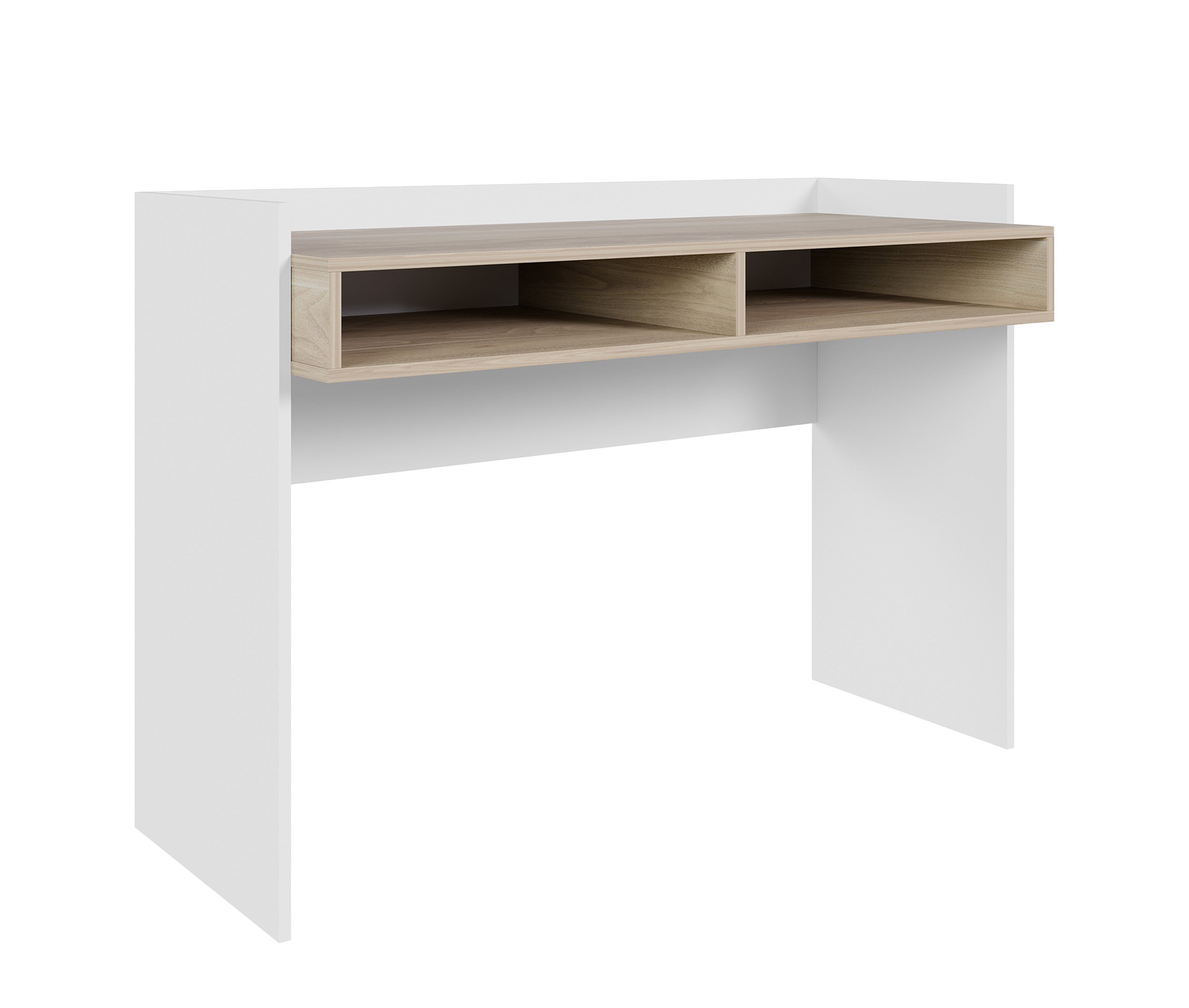 Schreibtisch Tabise mit zwei Fächern 120x53 cm weiß/Kalifornische Nussbaumoptik