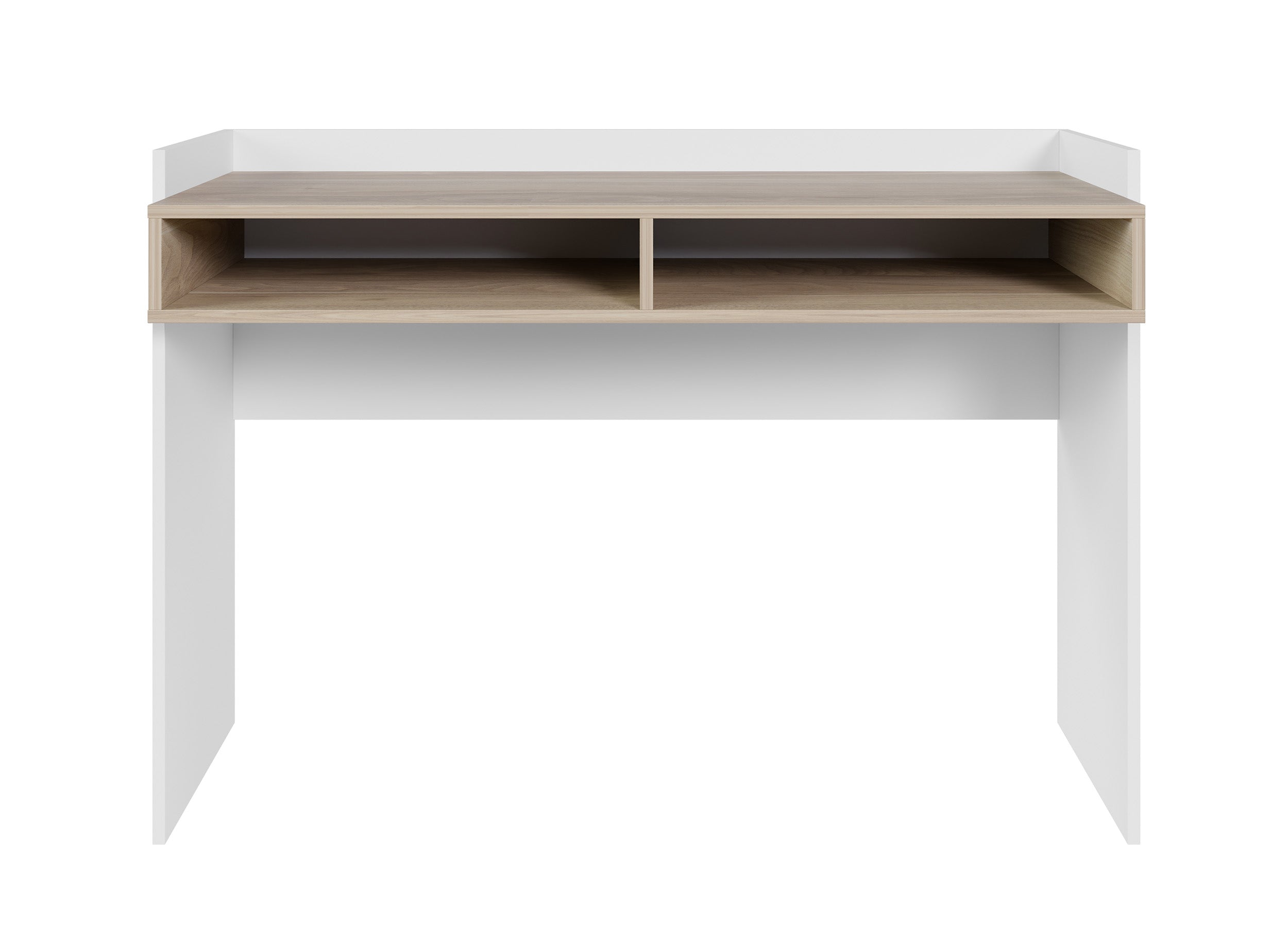 Schreibtisch Tabise mit zwei Fächern 120x53 cm weiß/Kalifornische Nussbaumoptik