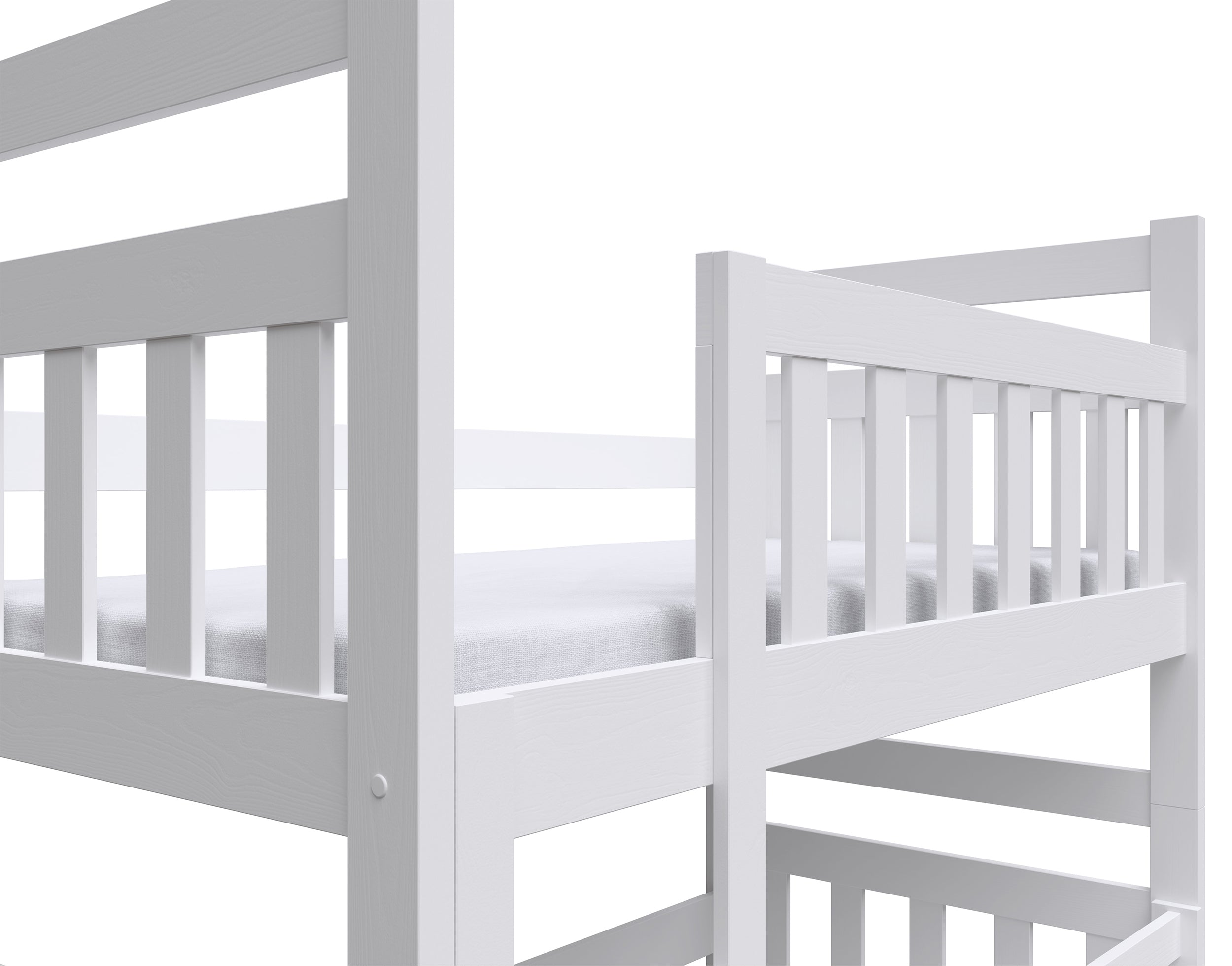 Etagenbett 80x185 cm Dromi mit Schubladen, weiß